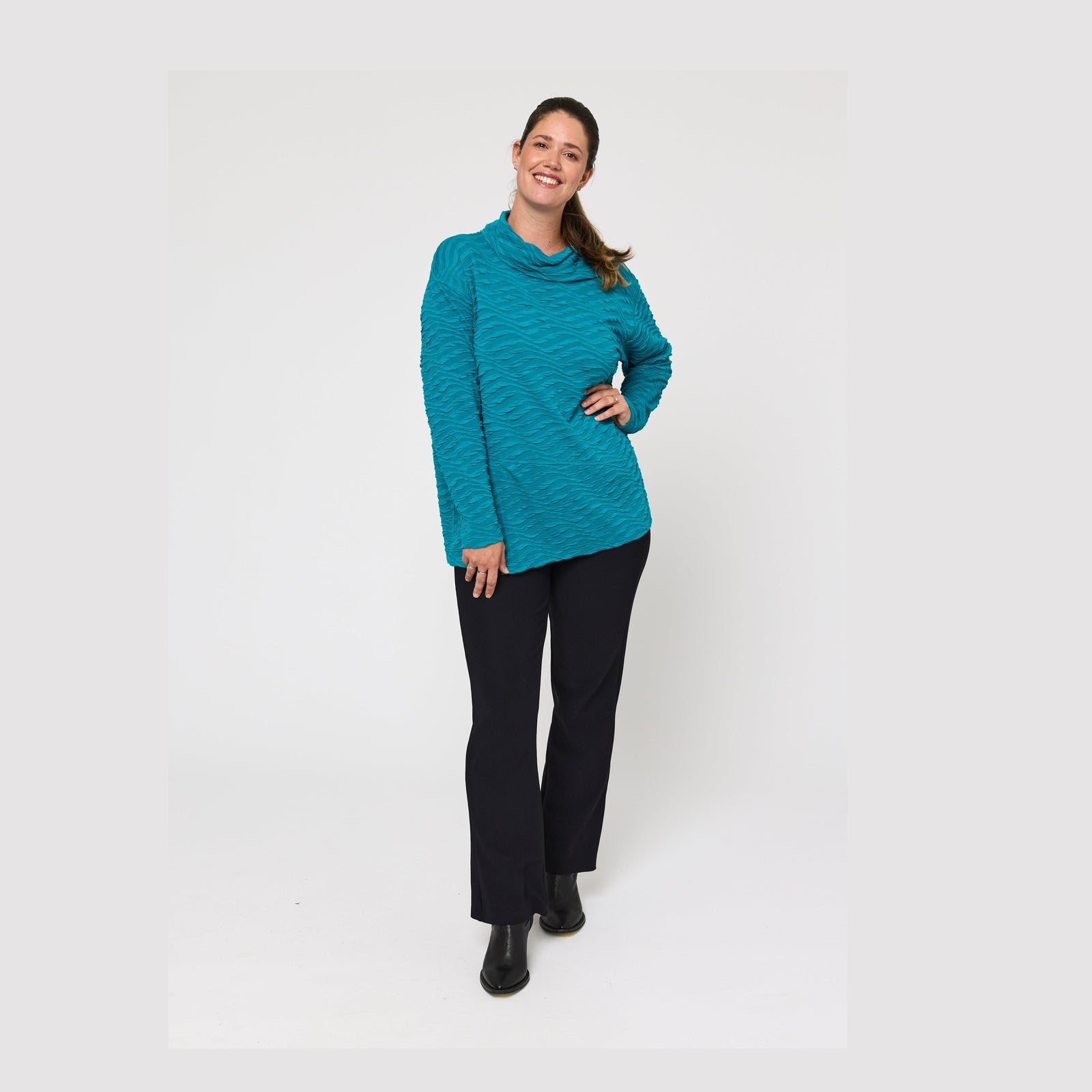 Pont Neuf PNVinca Bluser 5052 Petrol Blue