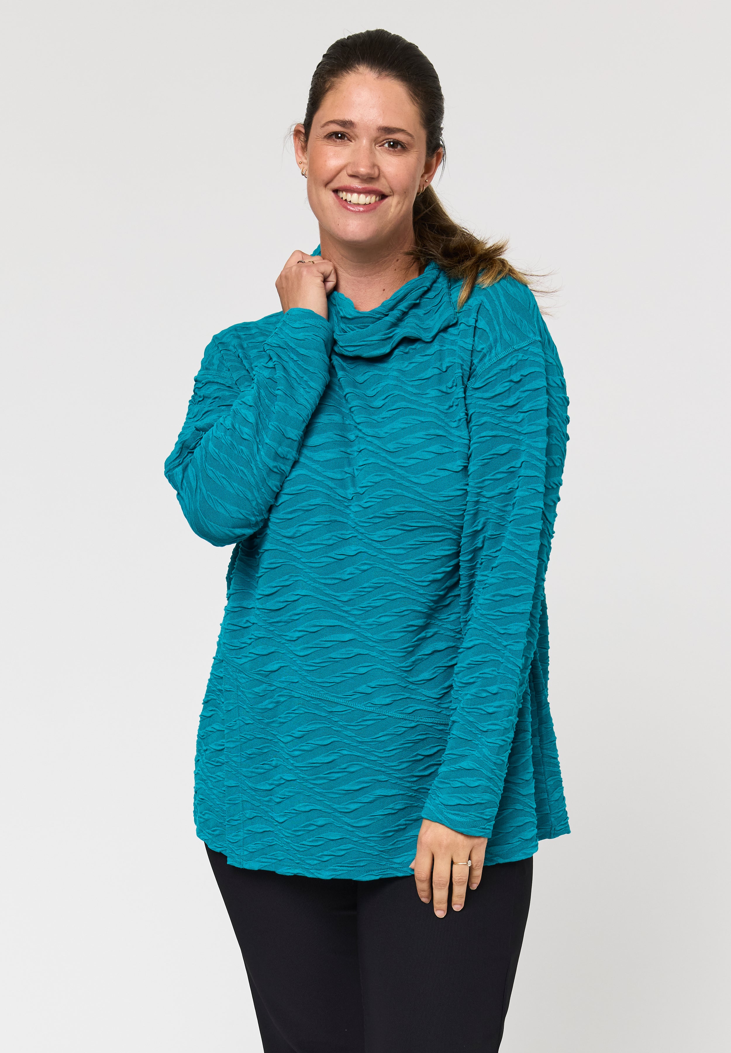 Pont Neuf PNVinca Bluser 5052 Petrol Blue