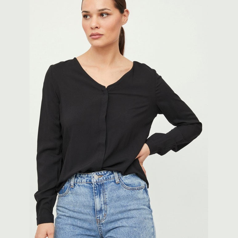 Vipaya V-Neck L/S Skjortebluse