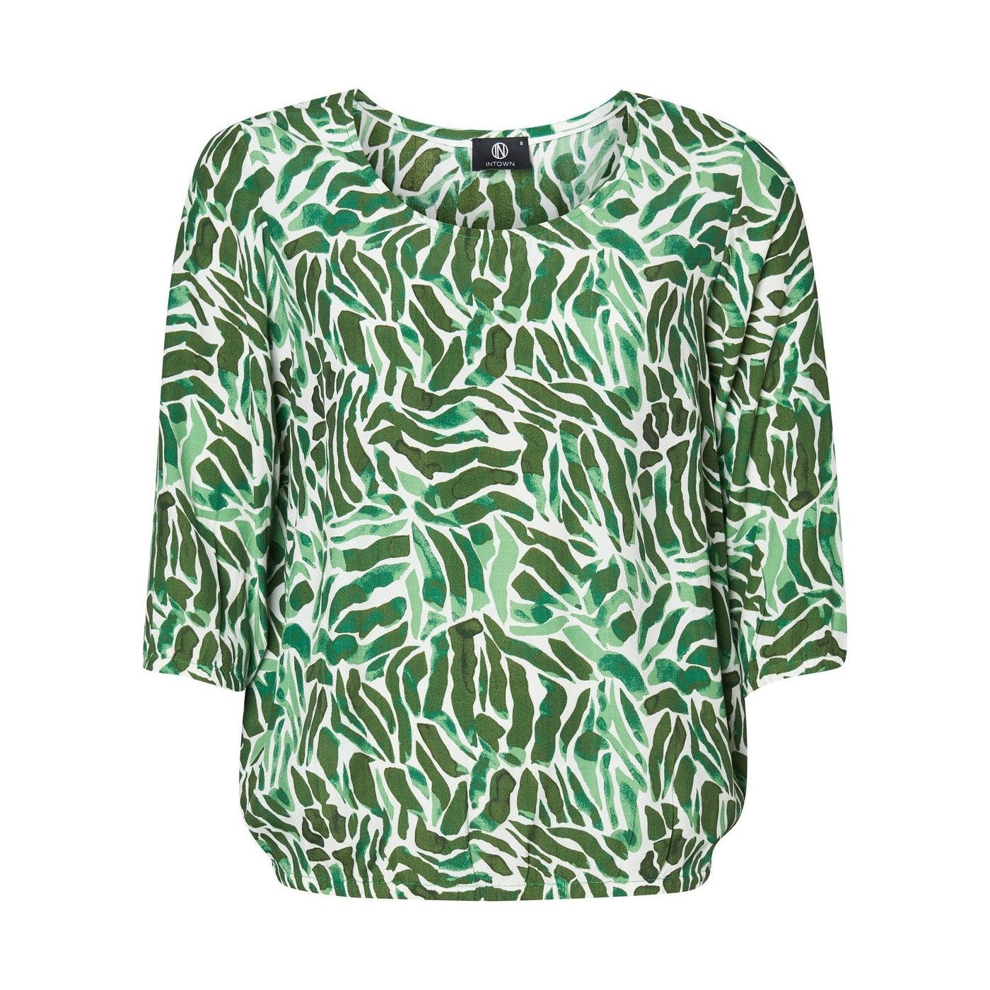 populær feminin dame bluse i grønne farver i viskose fra intown