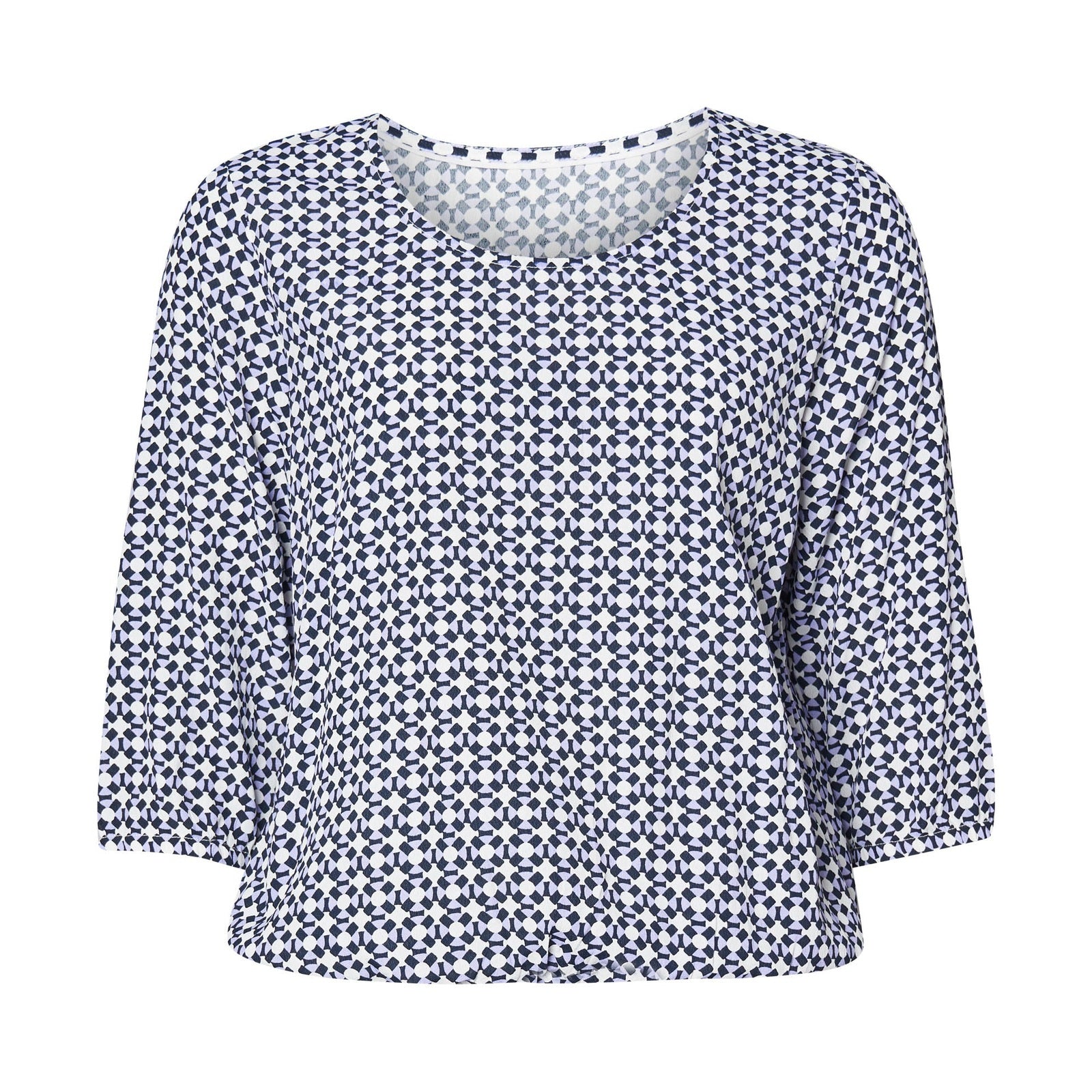 feminin mønstret viskose bluse med elastik fra Intown