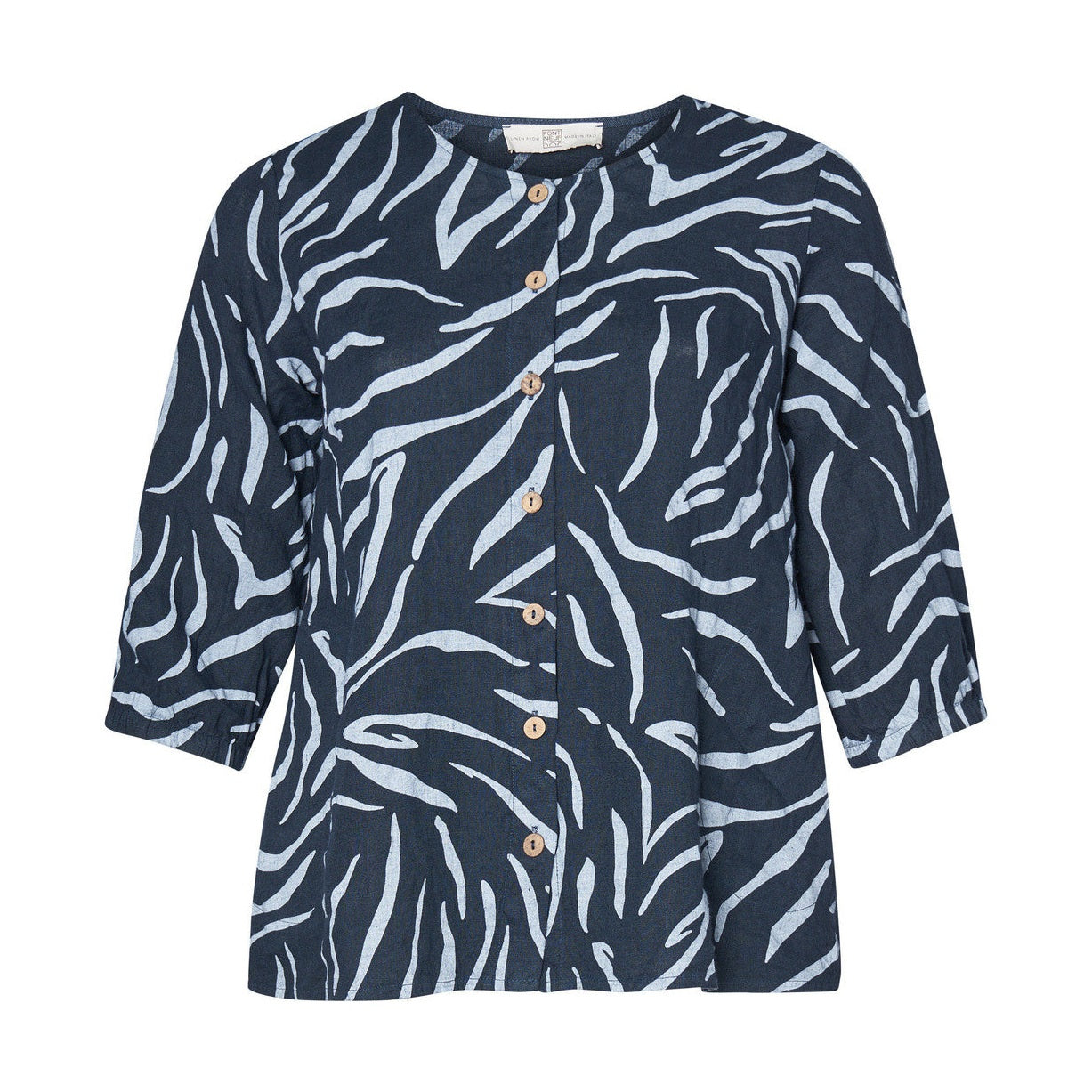 PNKali mønstret hørbluse