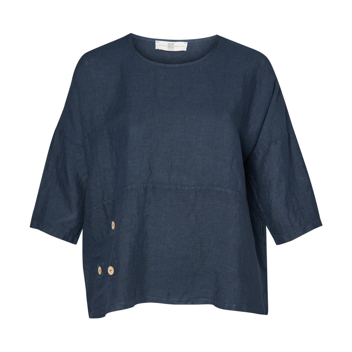 PNLauren blå hør bluse