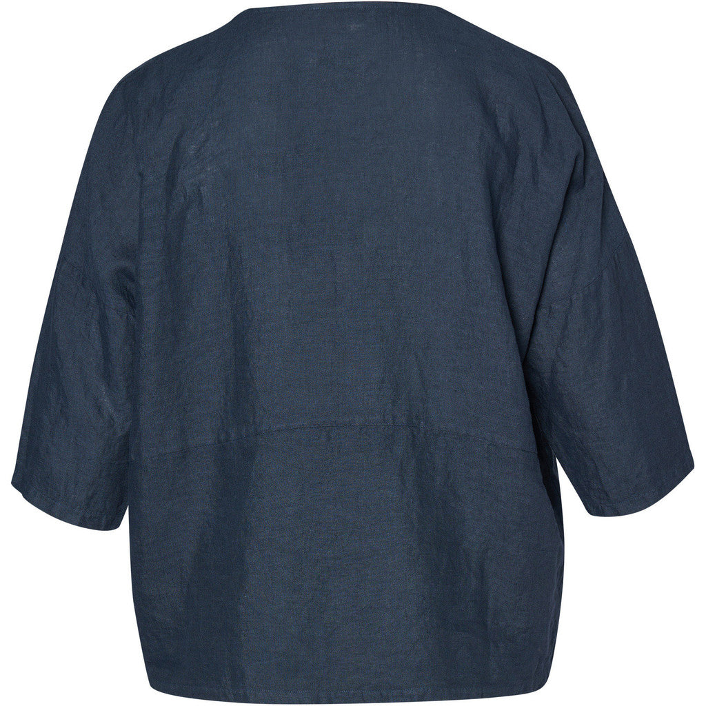 PNLauren blå hør bluse