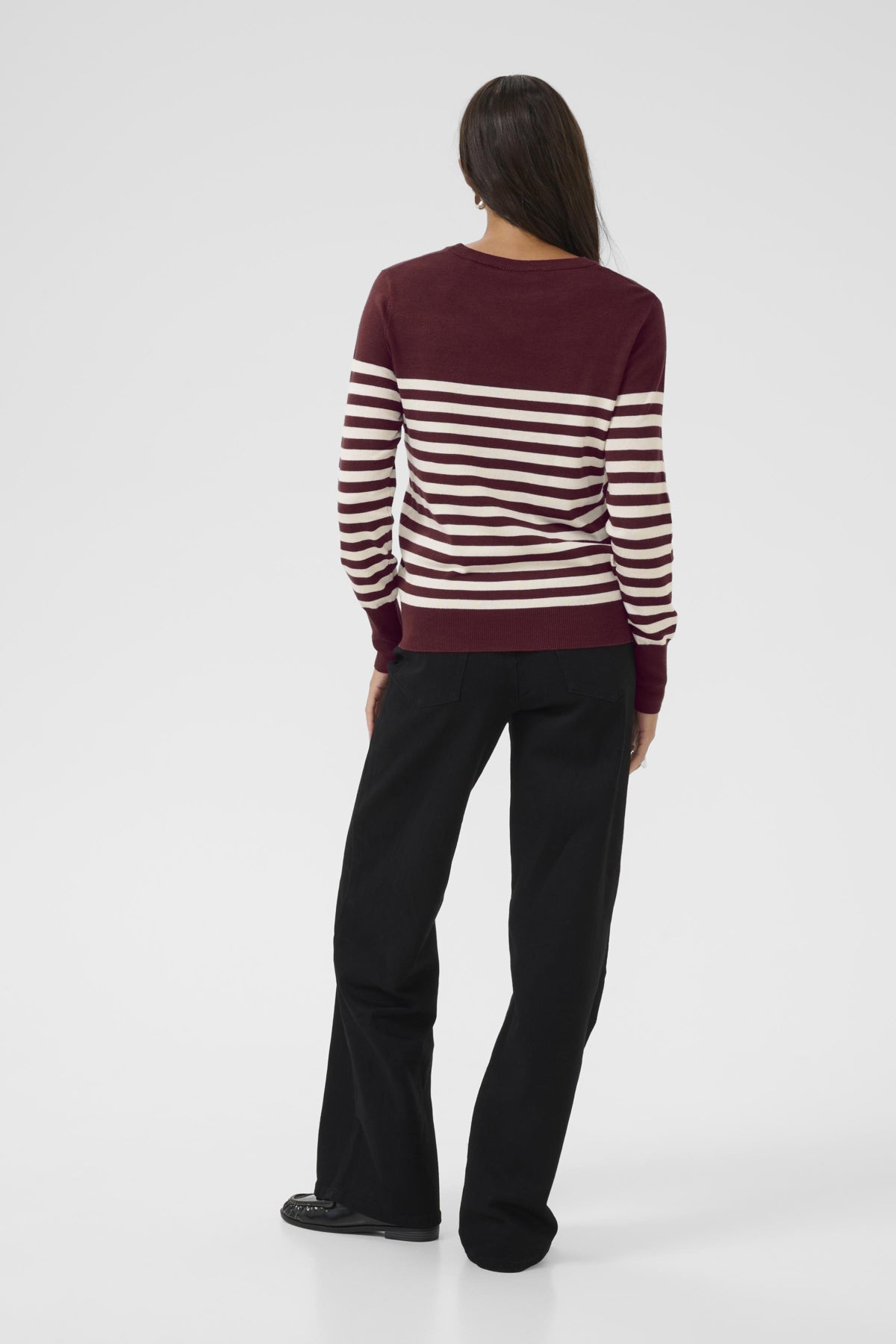 Stribet strik pullover