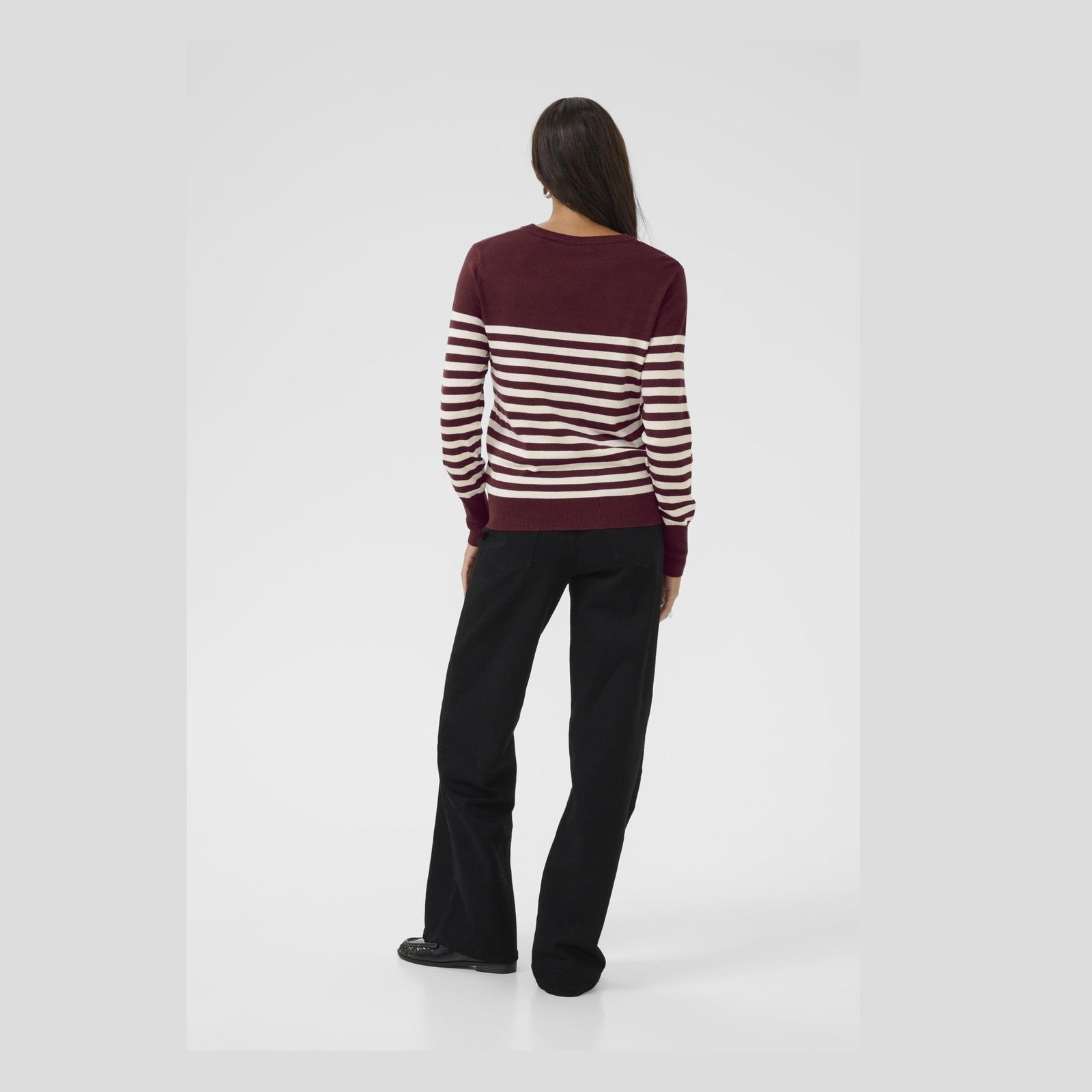Stribet strik pullover