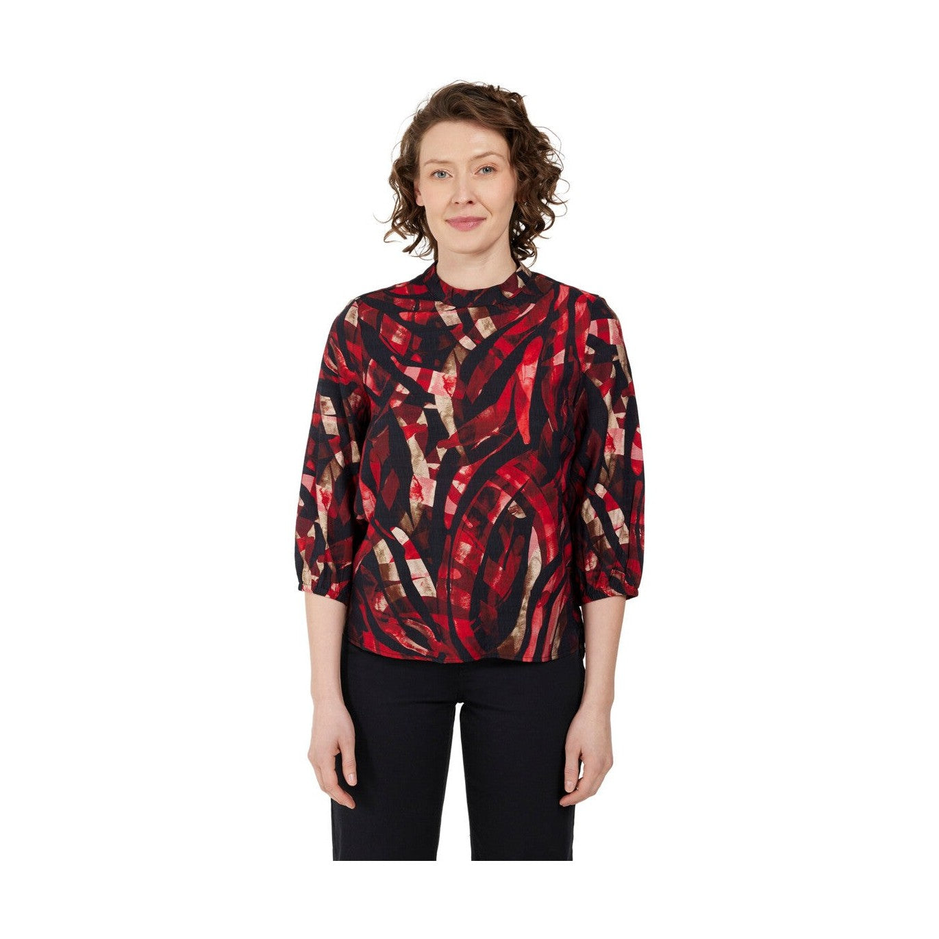 Mønstret Bluse 3/4 ærmer