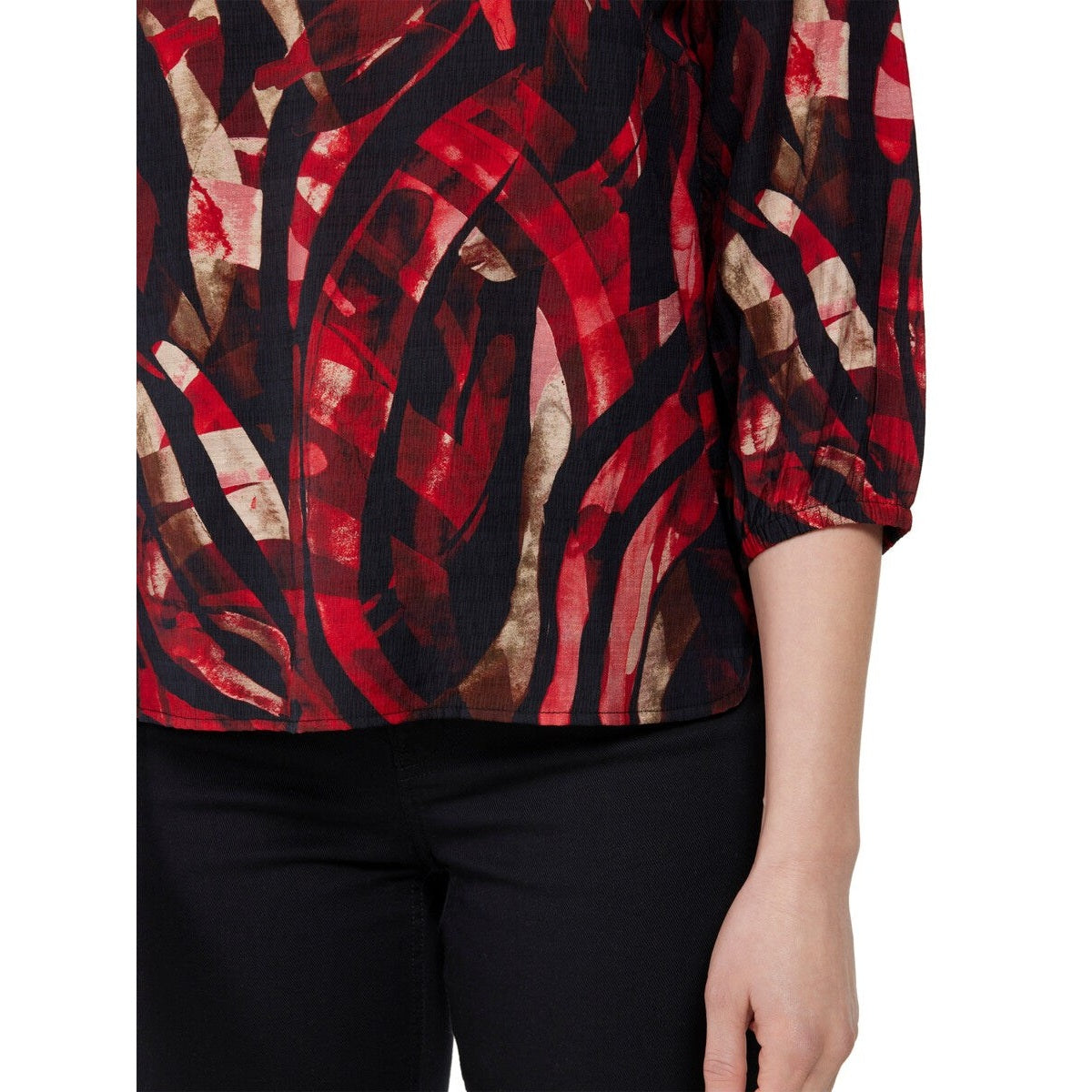 Mønstret Bluse 3/4 ærmer