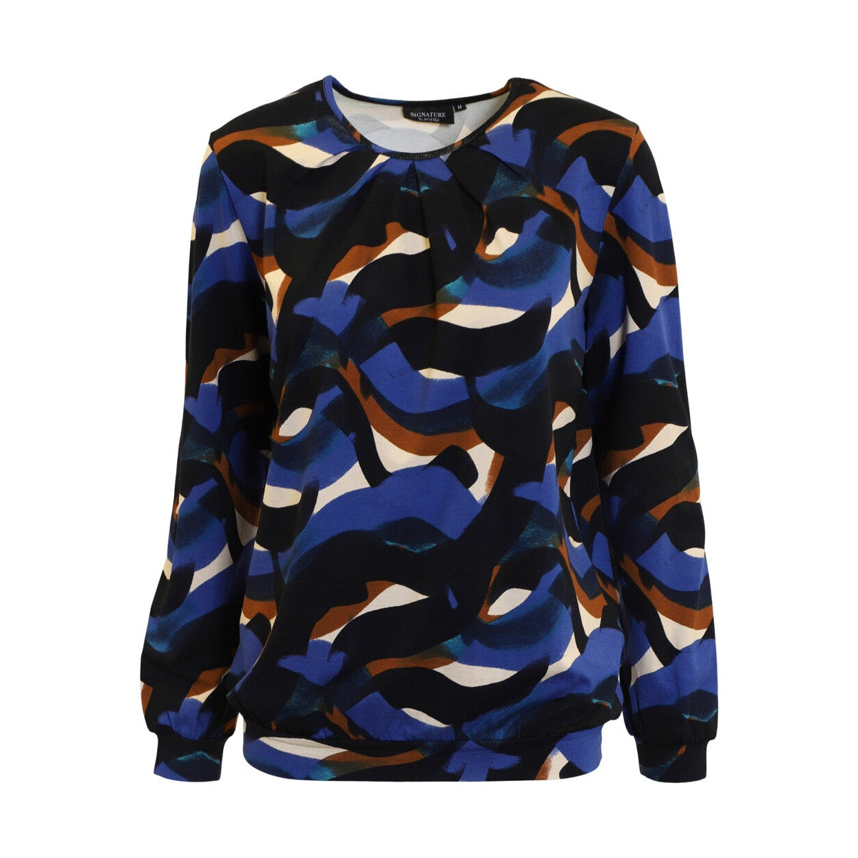 Blå mønstret Bluse