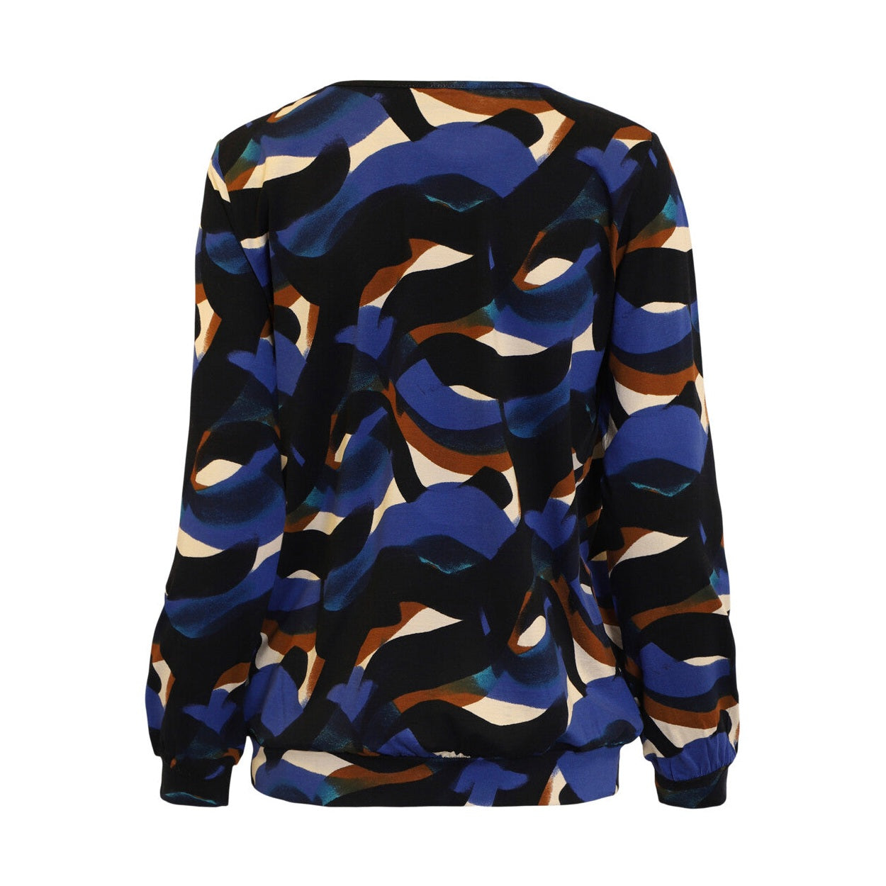 Blå mønstret Bluse