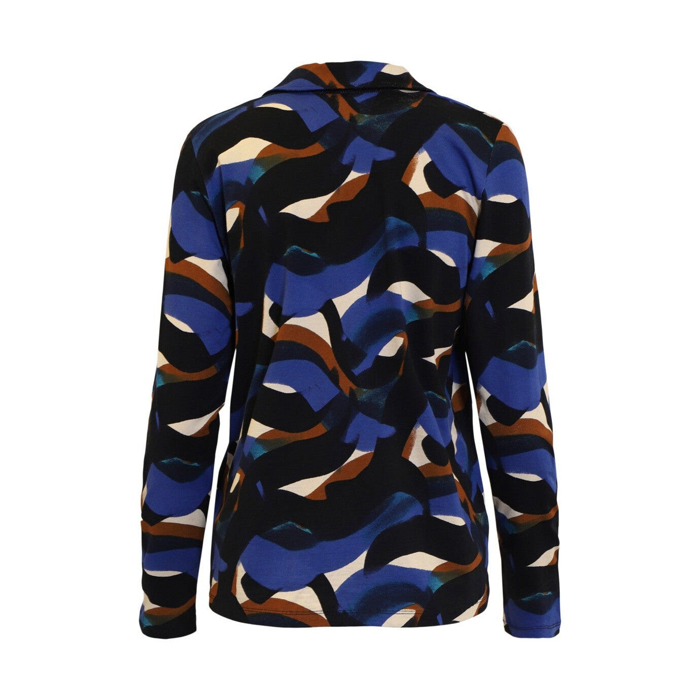 Blå mønstret Bluse