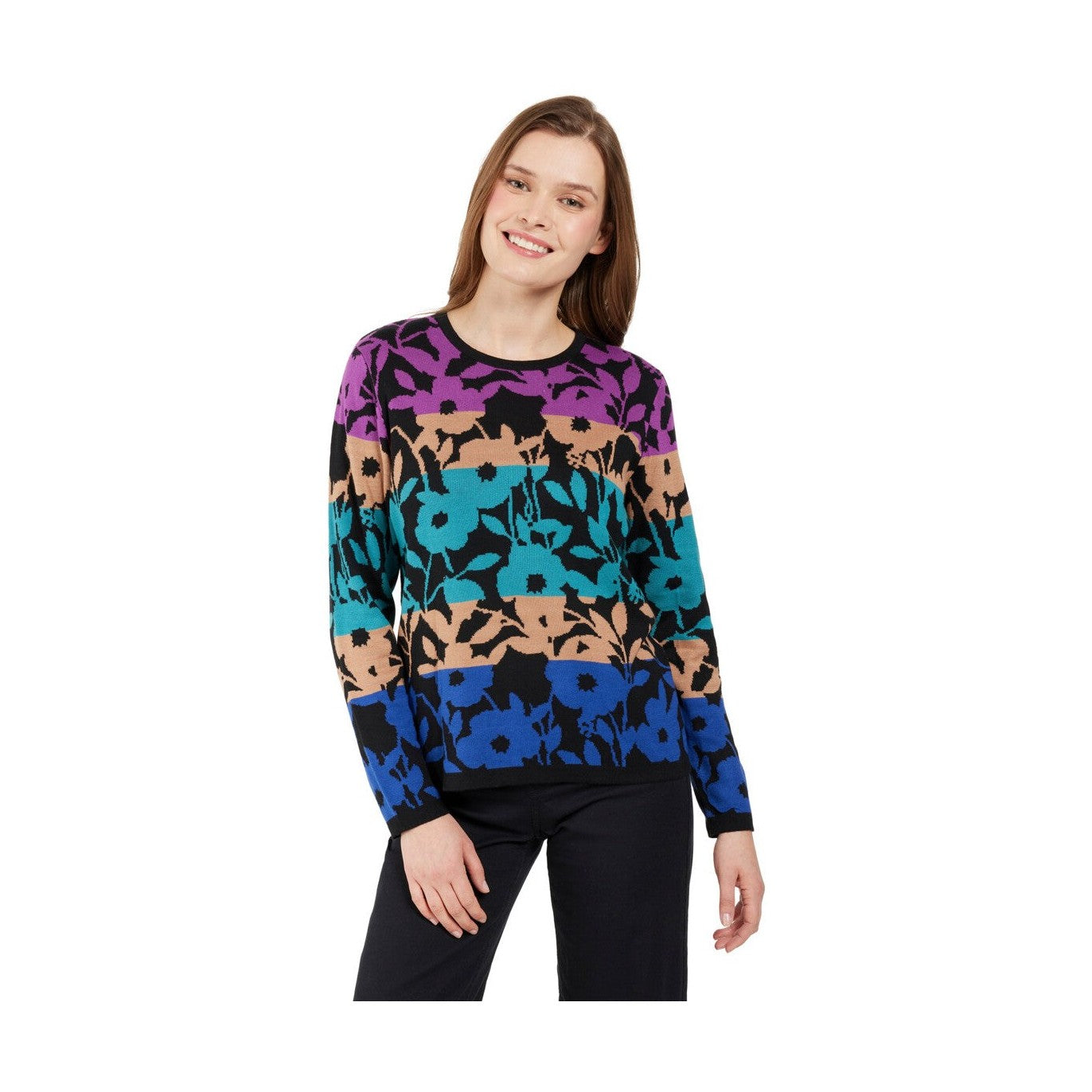 Mønstret Strik Pullover