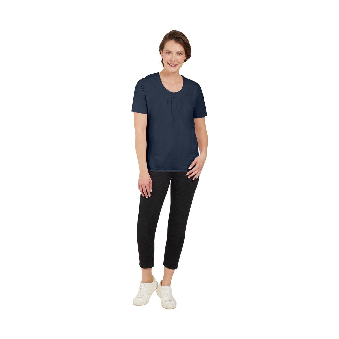 T-shirt med elastik i linningen