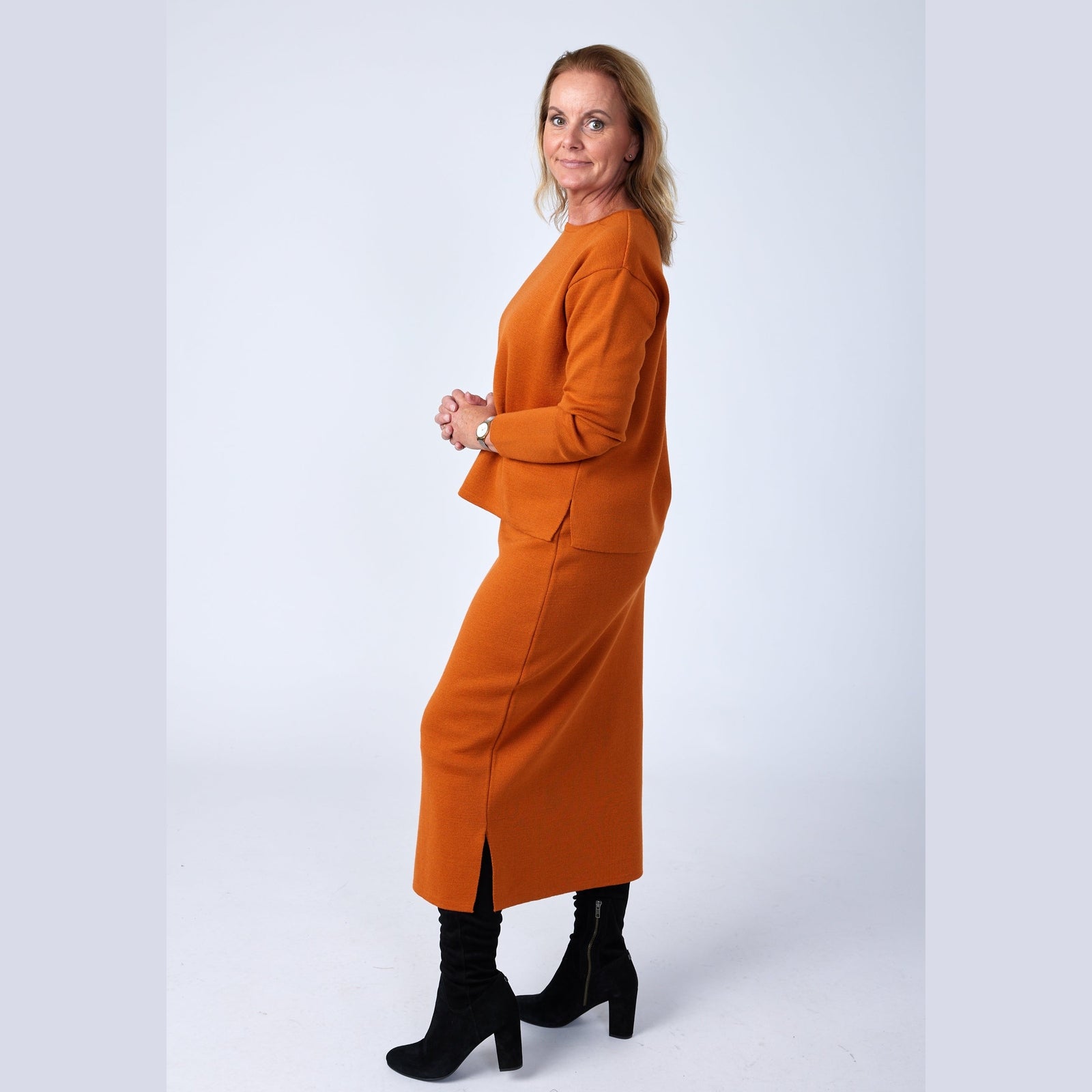 Lind Åse Long Knit Dress 299 Orange