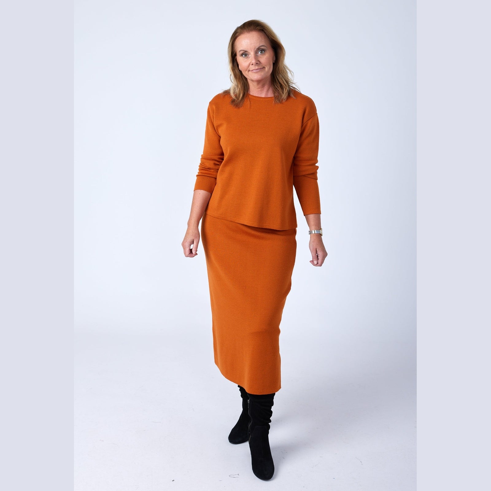 Lind Åse Long Knit Dress 299 Orange