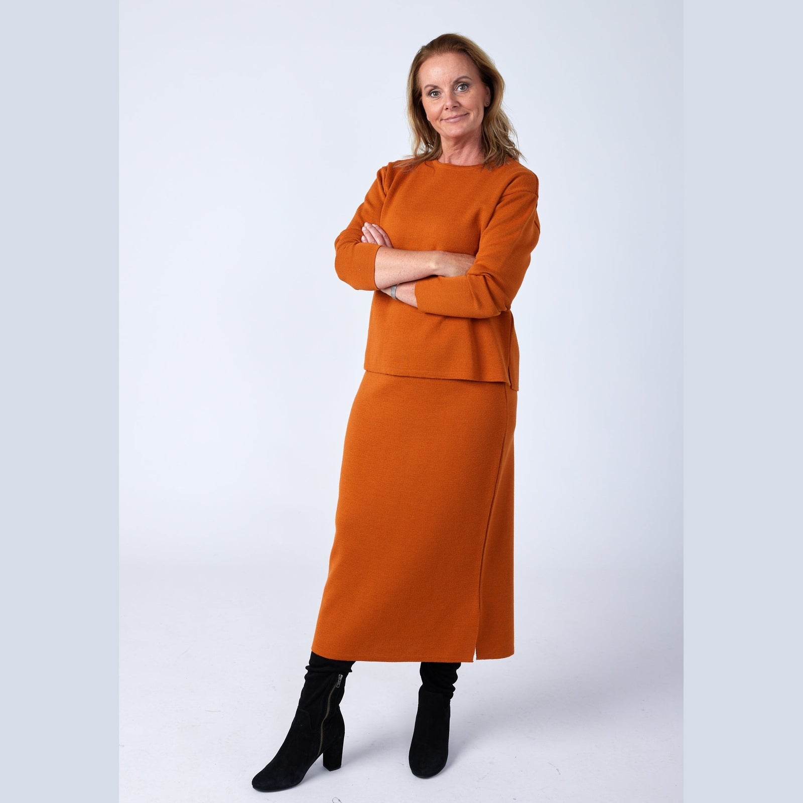 Lind Åse Long Knit Dress 299 Orange