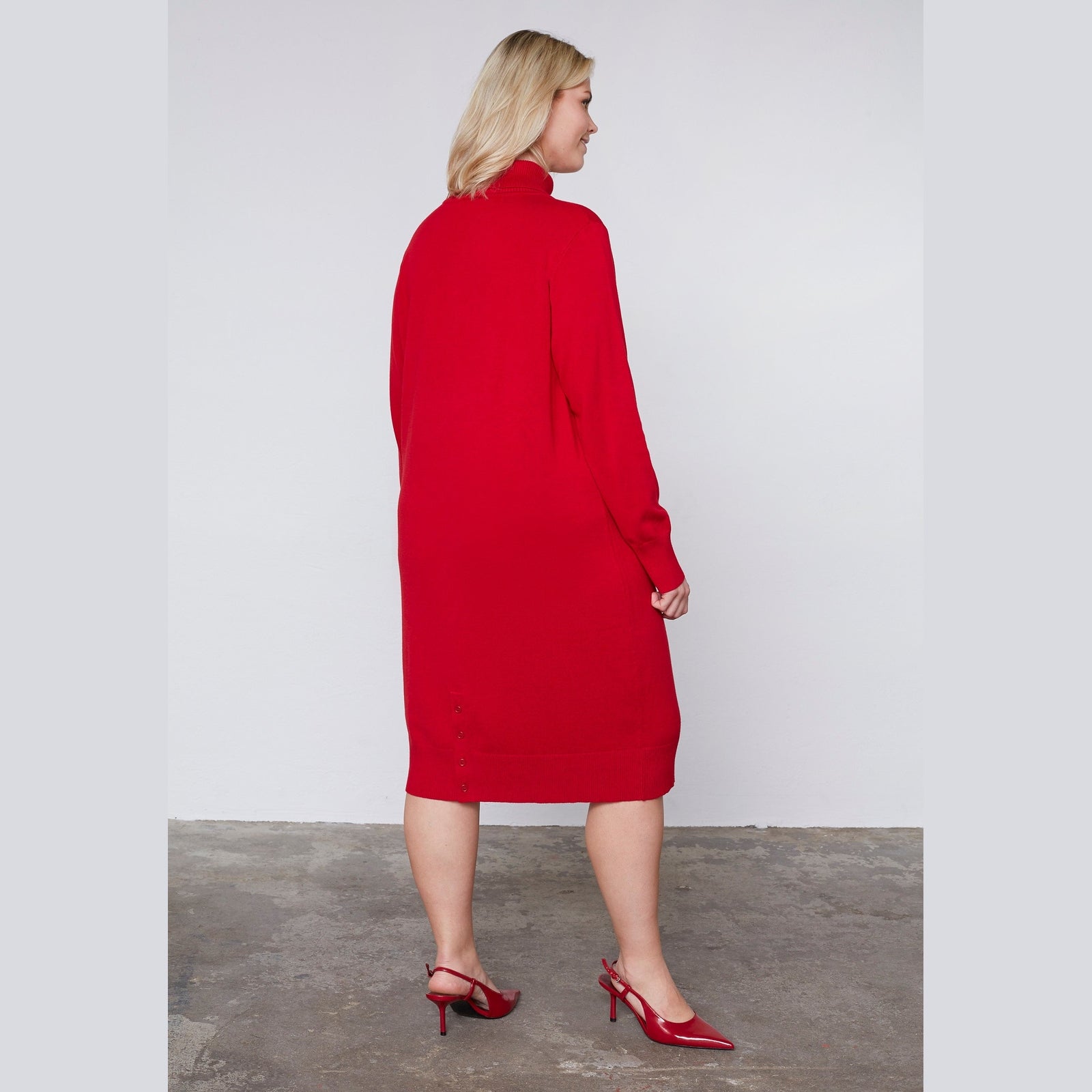 knitted dress with pockets Maxi Sweater Dress with Pockets, Burgundy Turtleneck Sweater Dress, Winter Dress for Women, Warm Knit Dress, Long Sweater, M / Burgundy main image 1