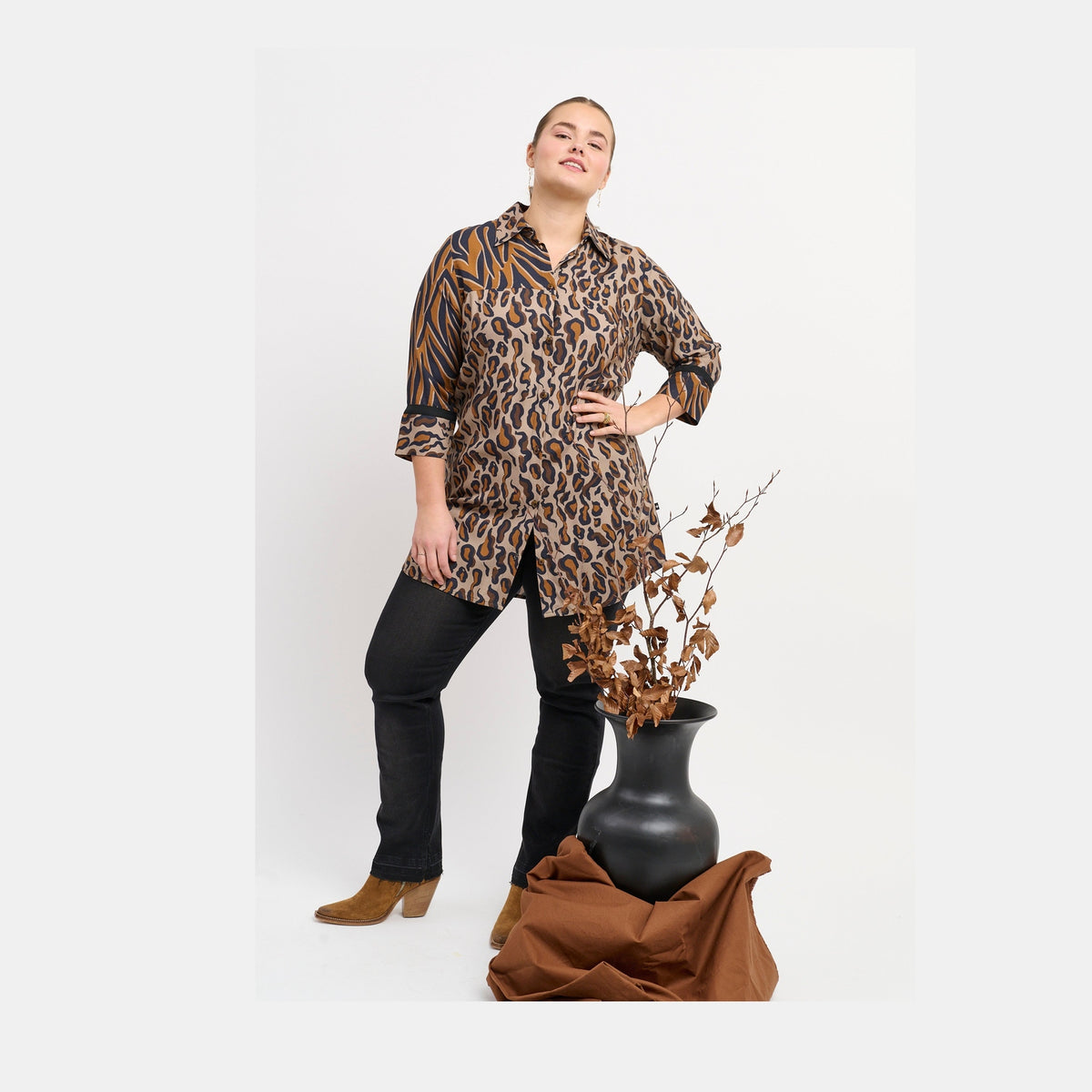 Adia ADDelsa Skjortebluser 1700 Chocolate Brown