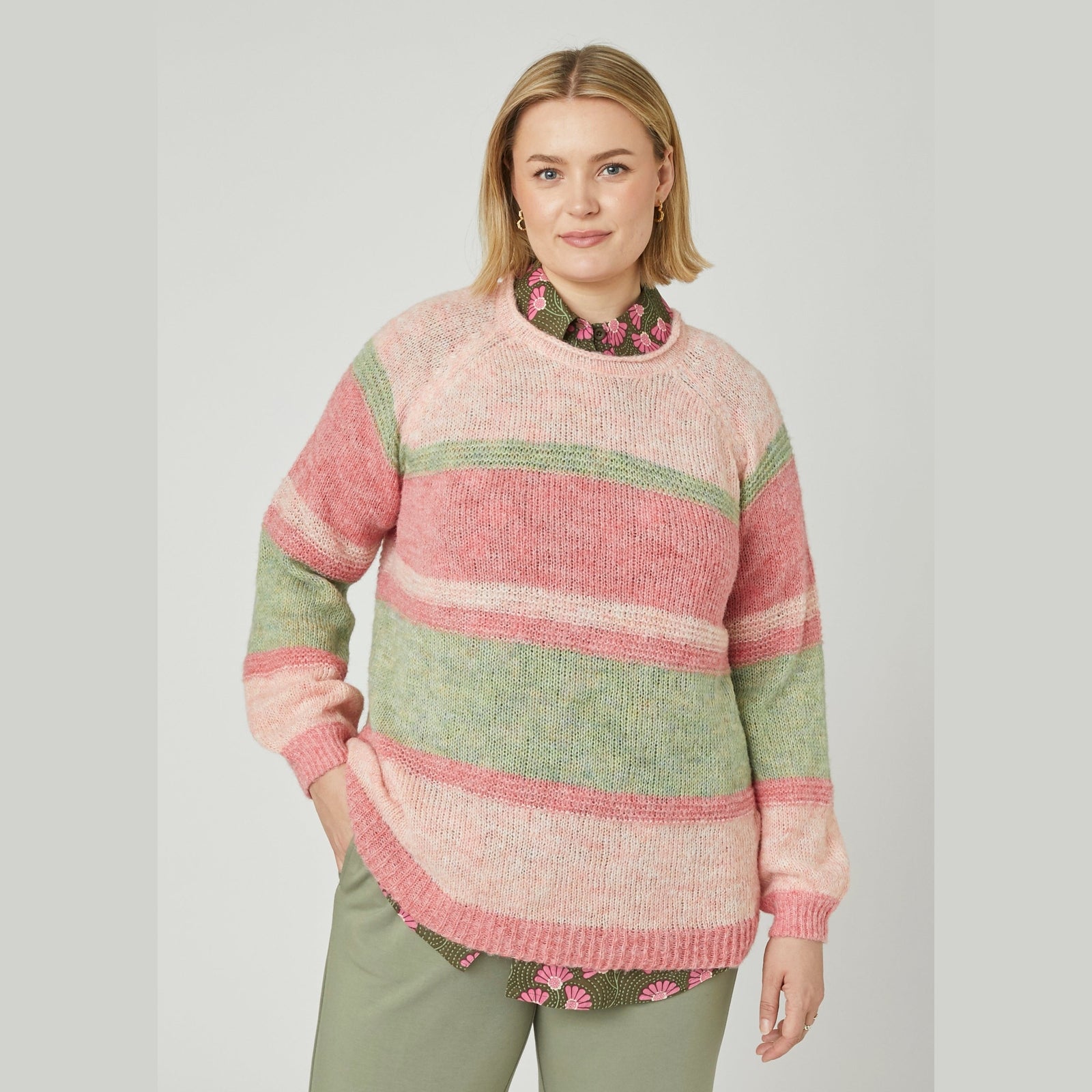 Adia ADFridborg Knit Pullover 3506 Khaki Green