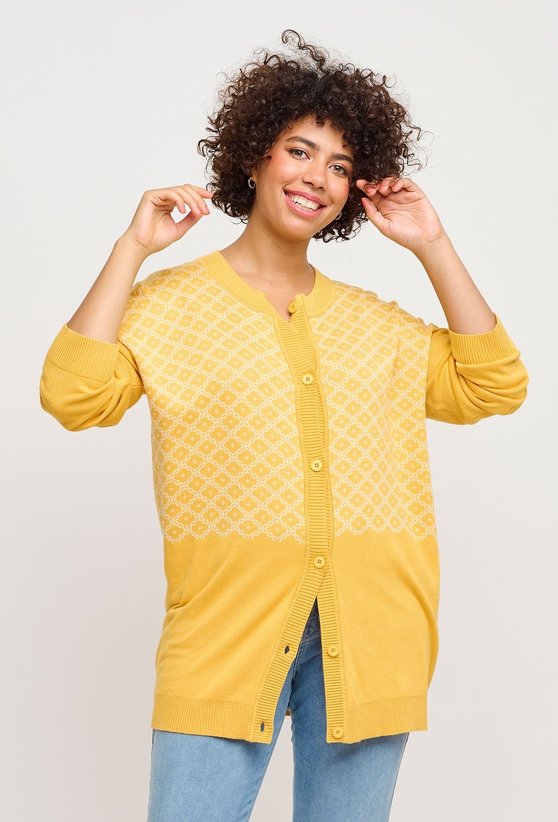 Adia ADLorra Cardigan 2050 Yoke Yellow