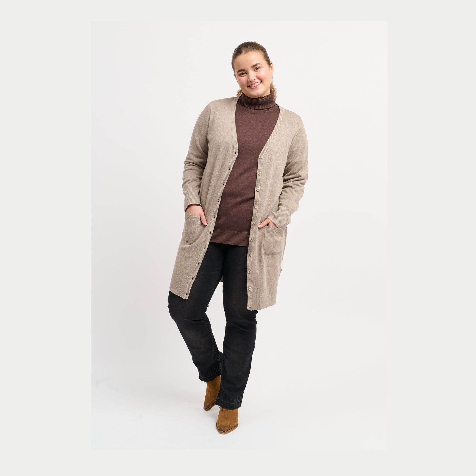 Adia ADSyverine Knit Cardigan 1261 Sand Melange