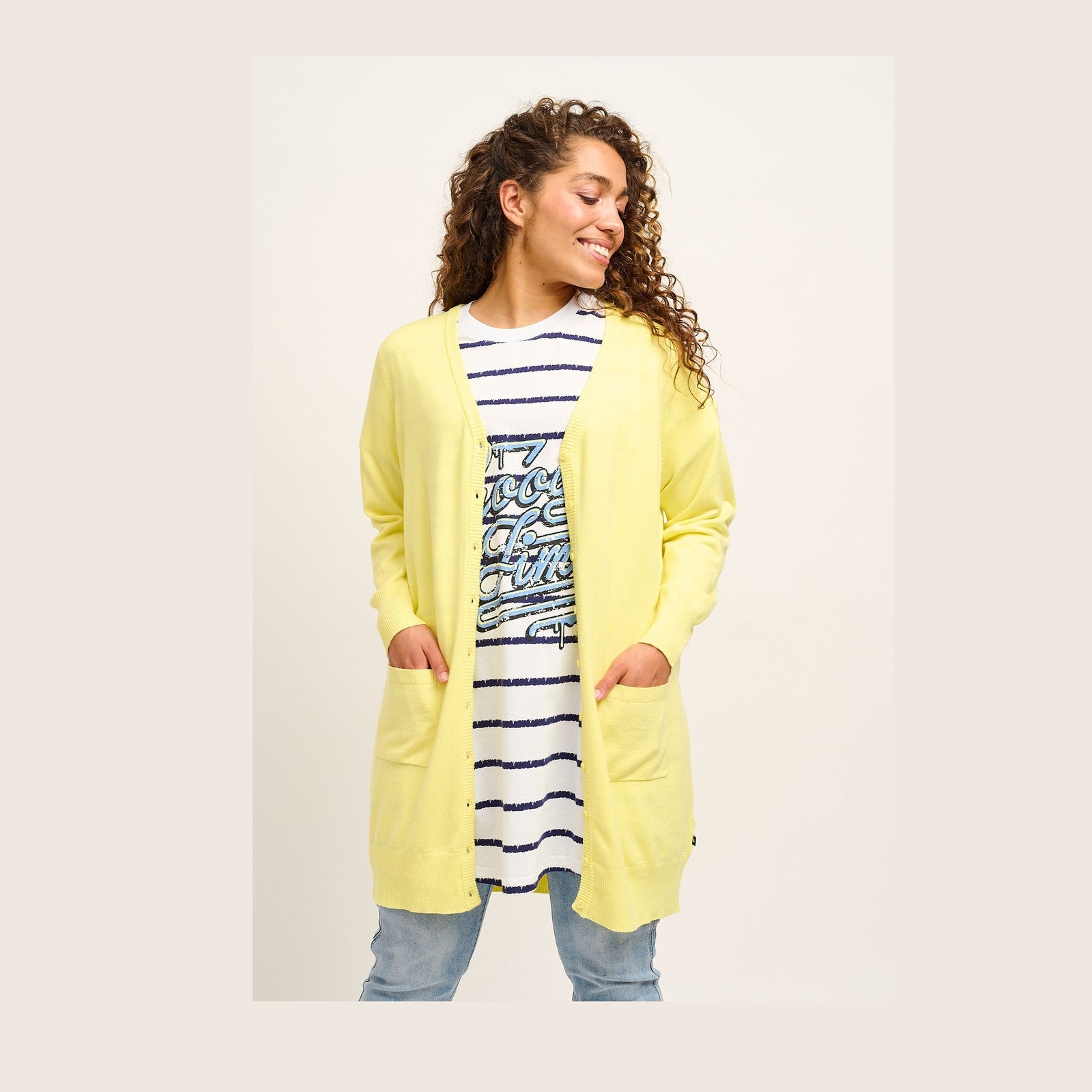 Adia ADSyverine Knit Cardigan 2052 Lemon Limelight