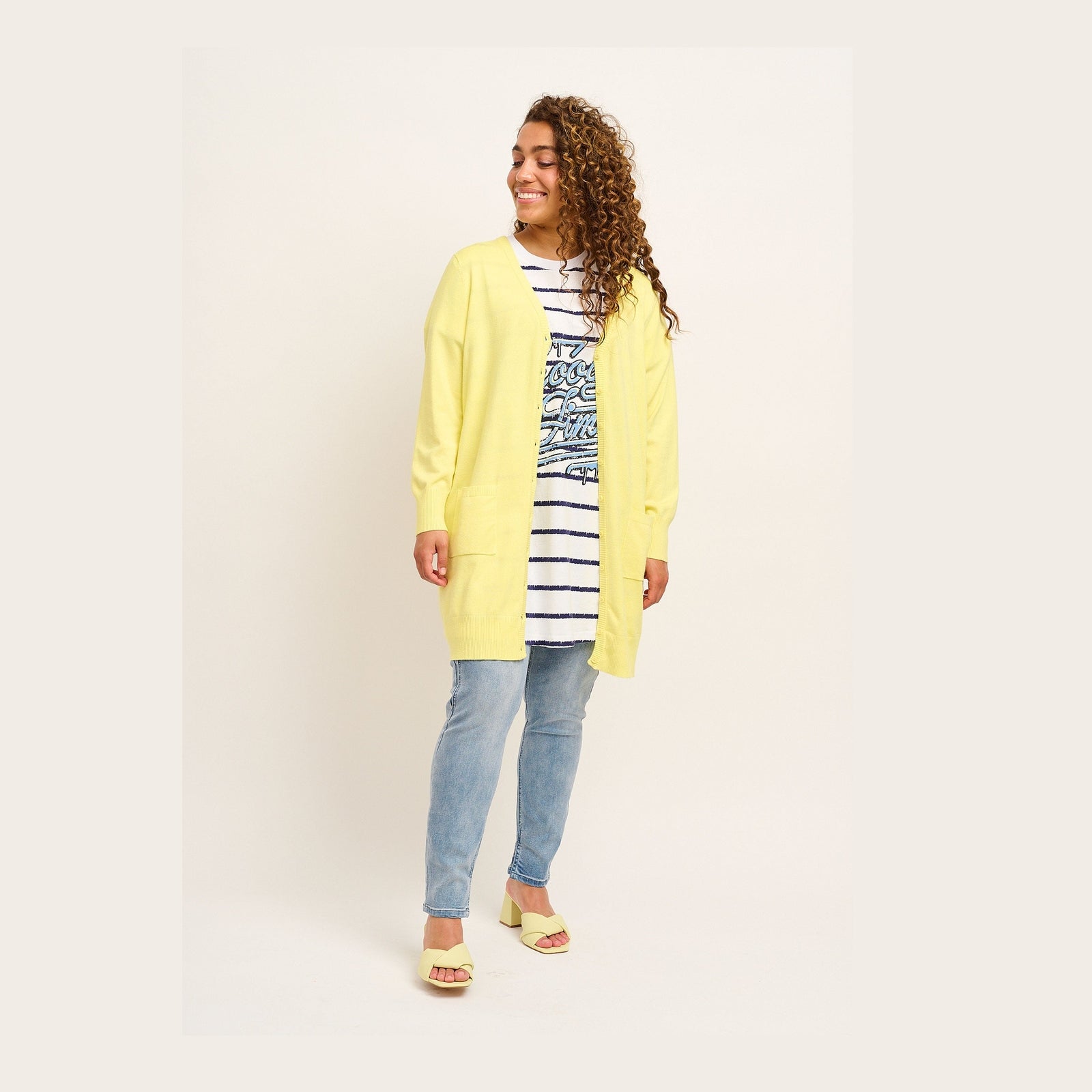 Adia ADSyverine Knit Cardigan 2052 Lemon Limelight