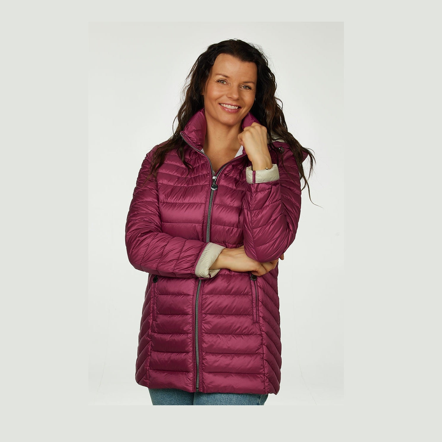 Windfield / Danwear Albina Light Down Lette dunjakker 3602 Pink/Sand