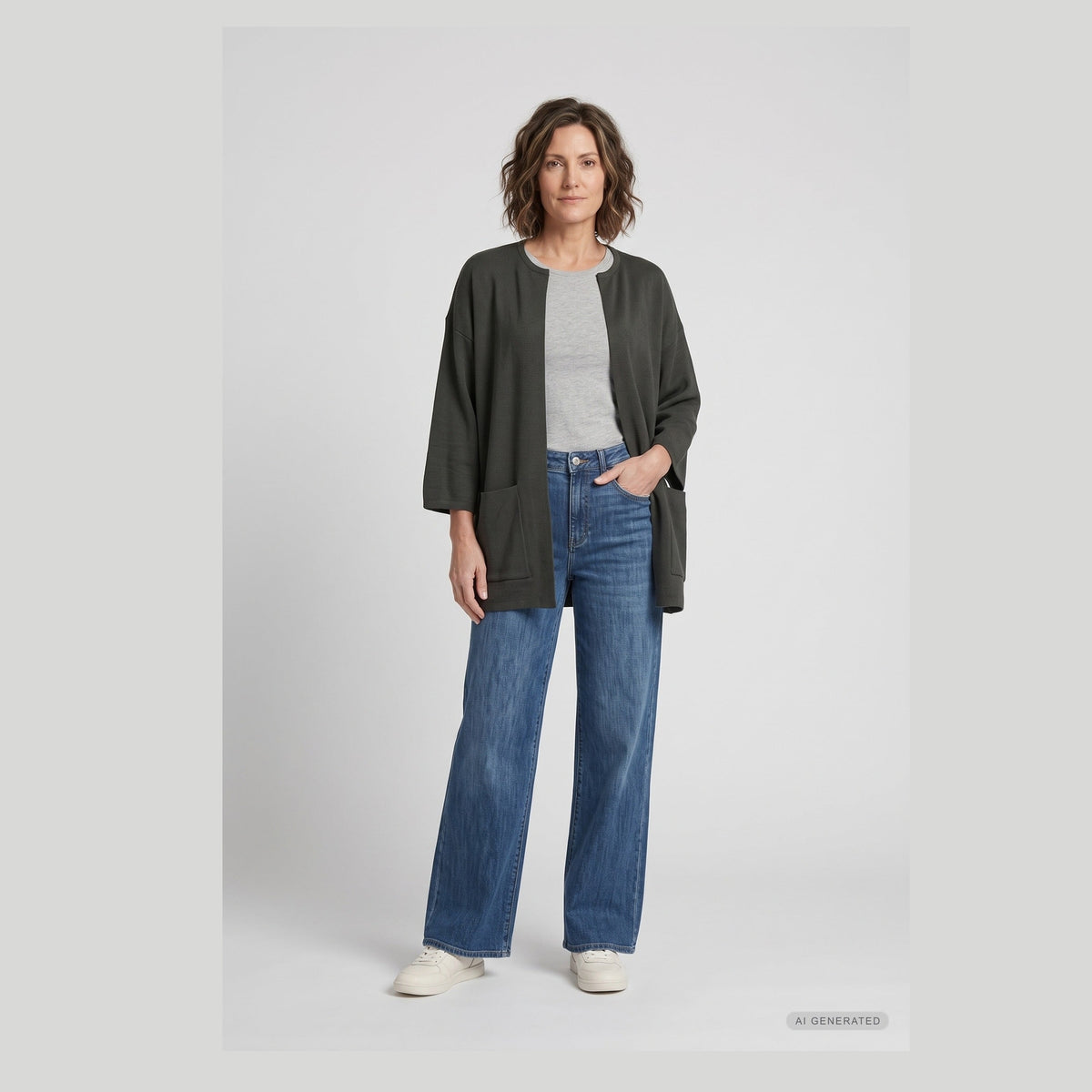 Lind Bea Knit Cardigan 044 Army