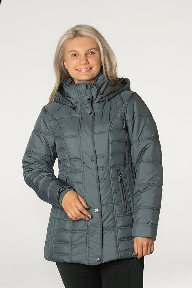 Windfield / Danwear Calina Vinterjakker 2129 Blue note/Grey