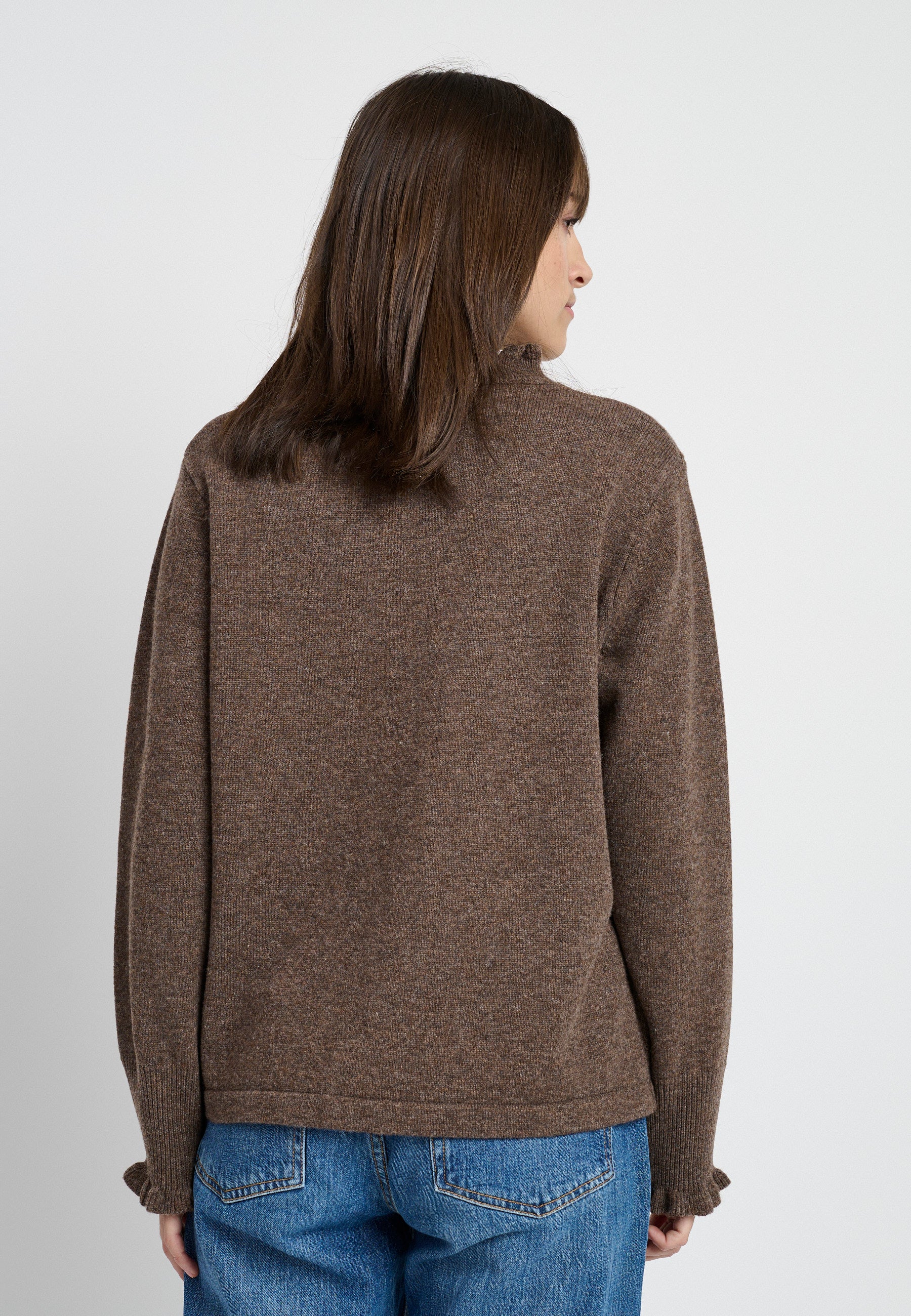 Lind Cassandra Knit Pullover 1960 dark brown melange