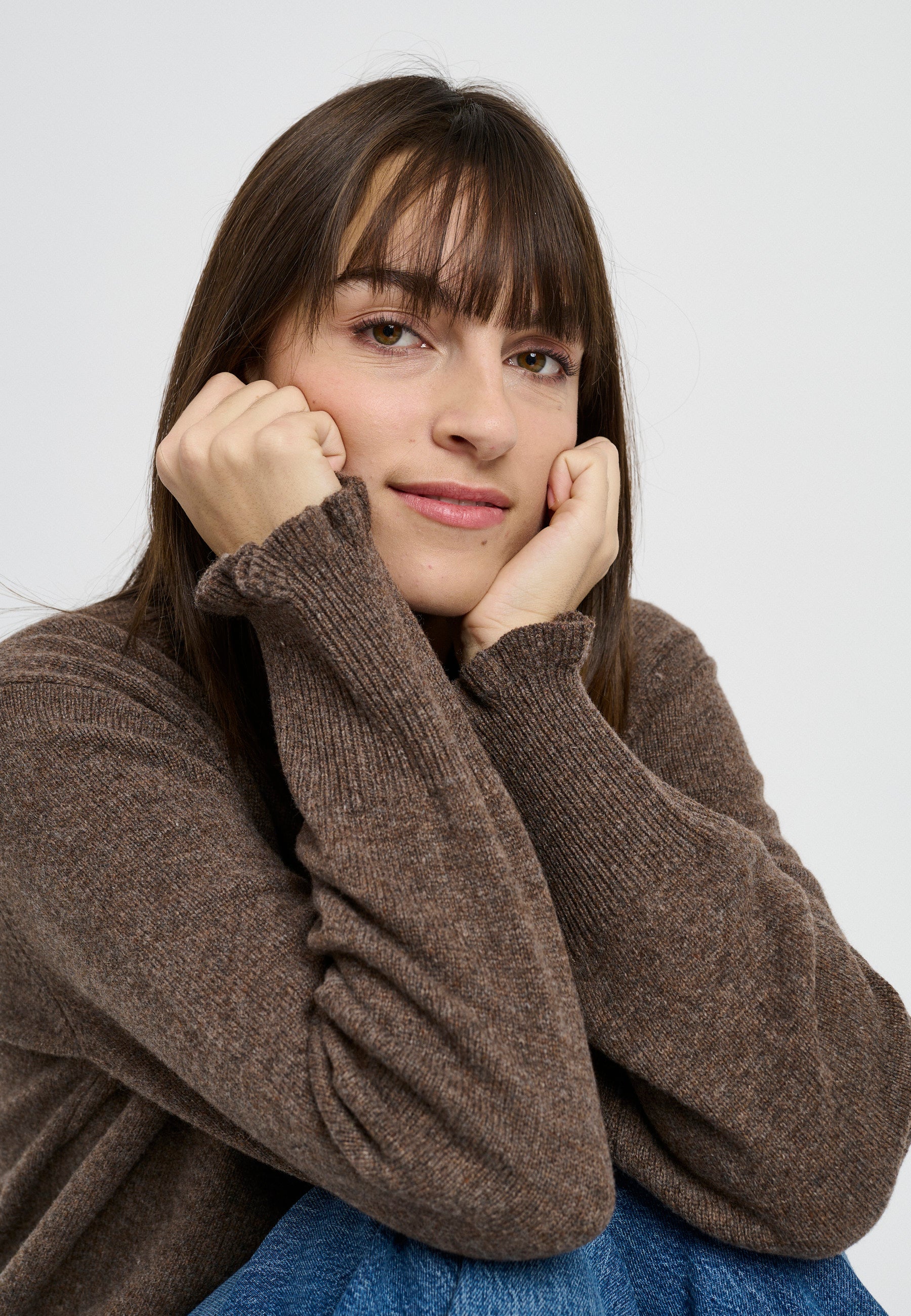 Lind Cassandra Knit Pullover 1960 dark brown melange