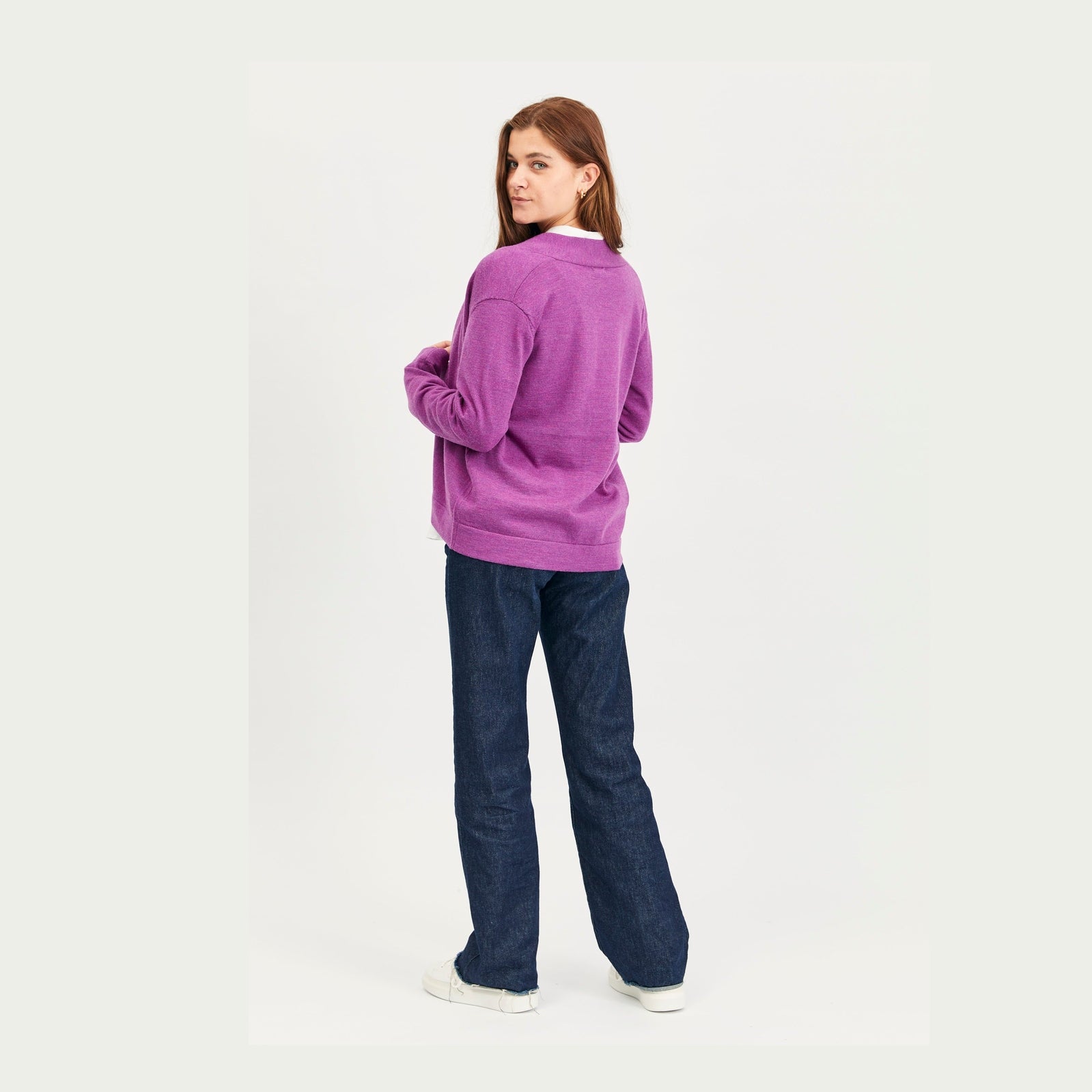 Lind Catja Knit Cardigan 205448 Hotensia purple melange