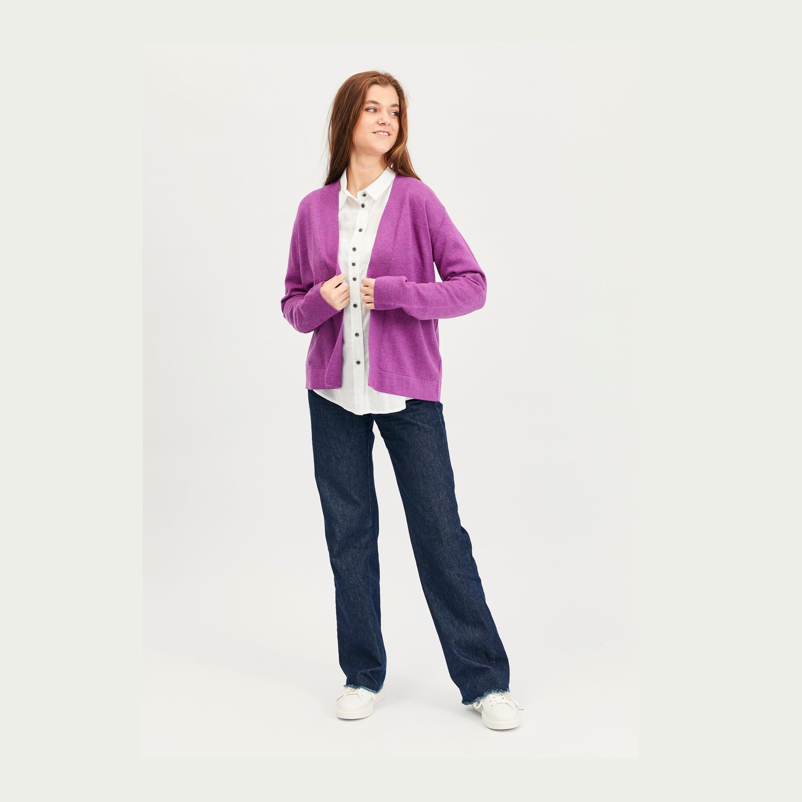 Lind Catja Knit Cardigan 205448 Hotensia purple melange