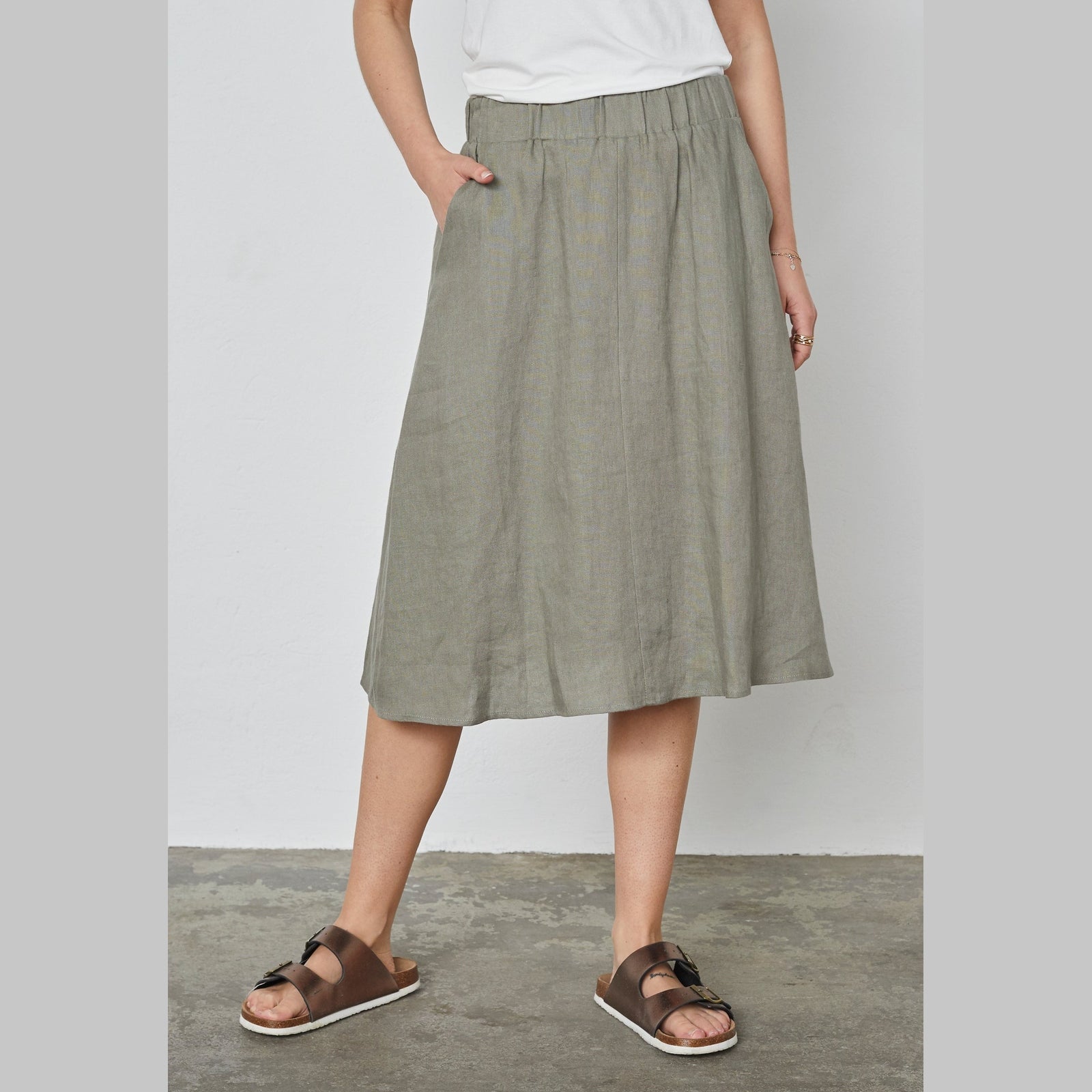 Elton ETFabienne Nederdele 3506 Khaki Green