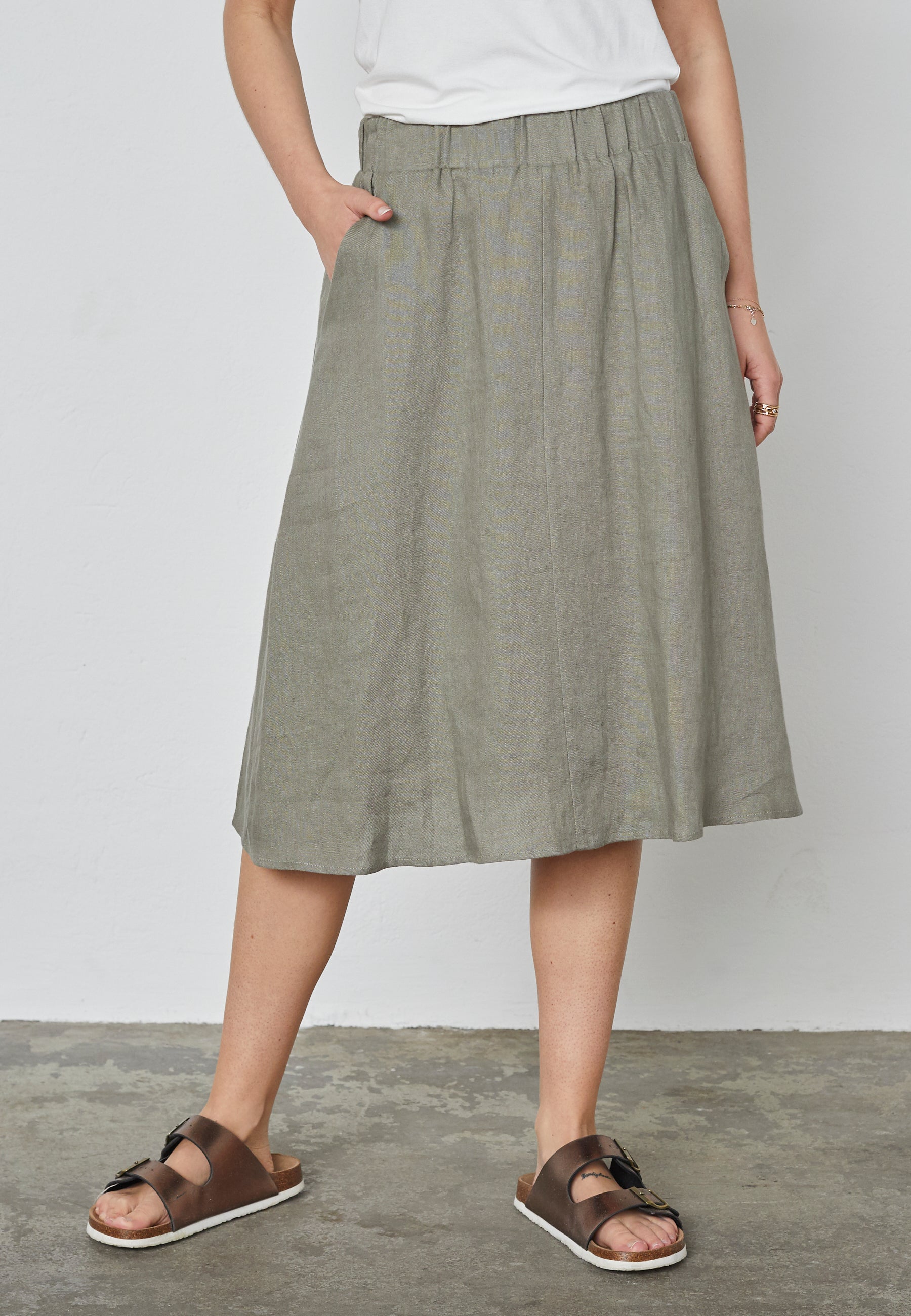 Elton ETFabienne Nederdele 3506 Khaki Green