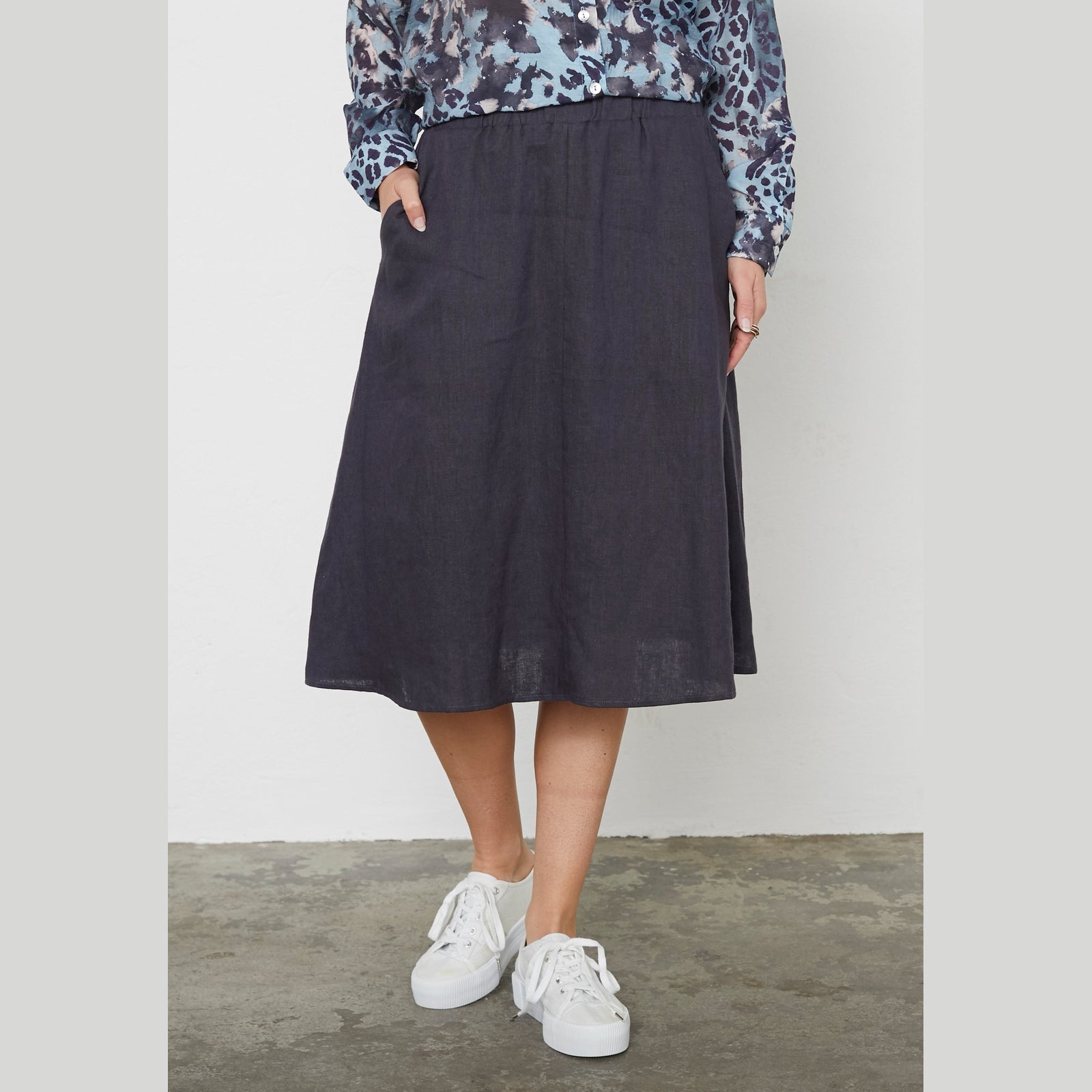 Elton ETFabienne Nederdele 5599 Navy Blue
