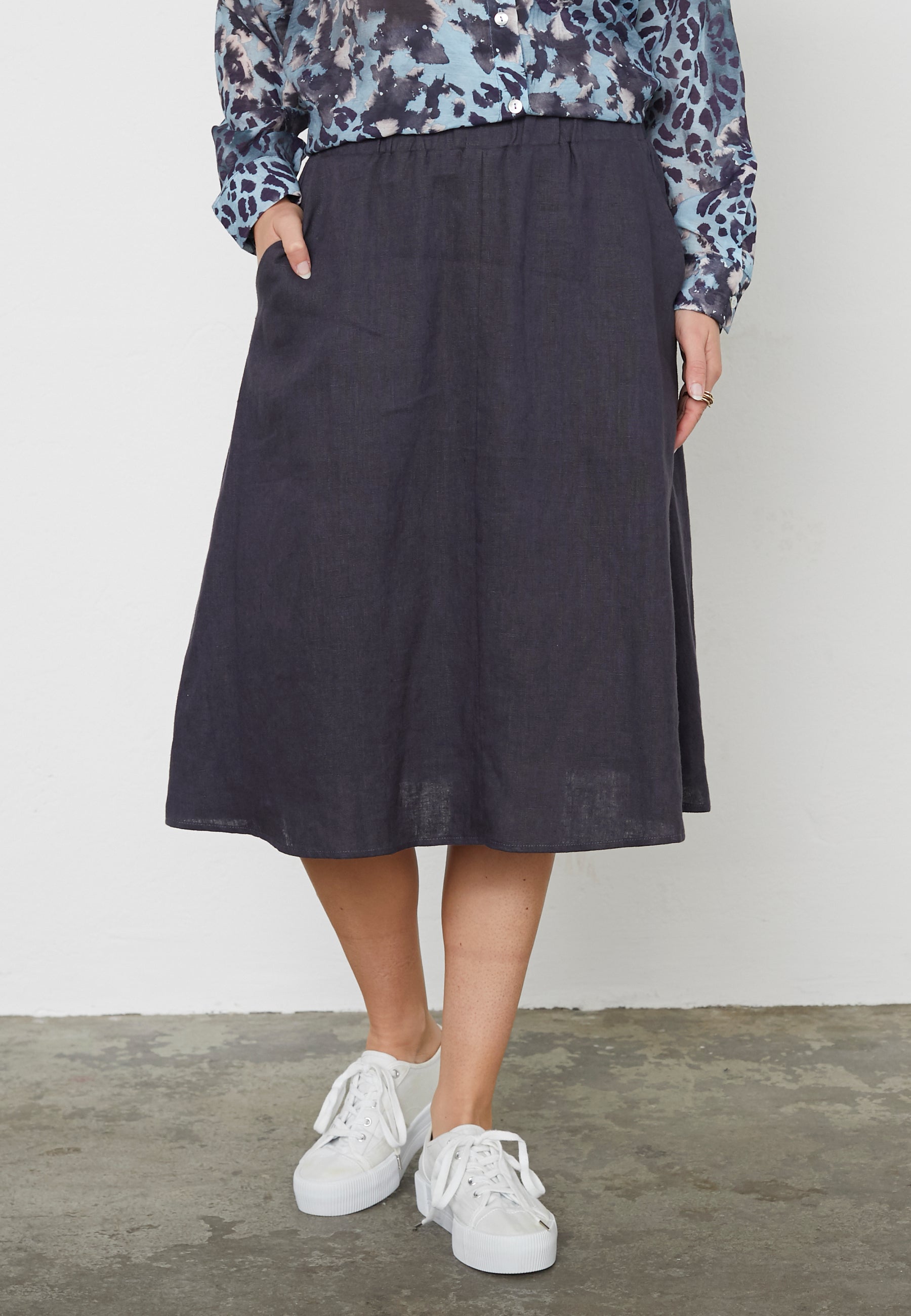 Elton ETFabienne Nederdele 5599 Navy Blue