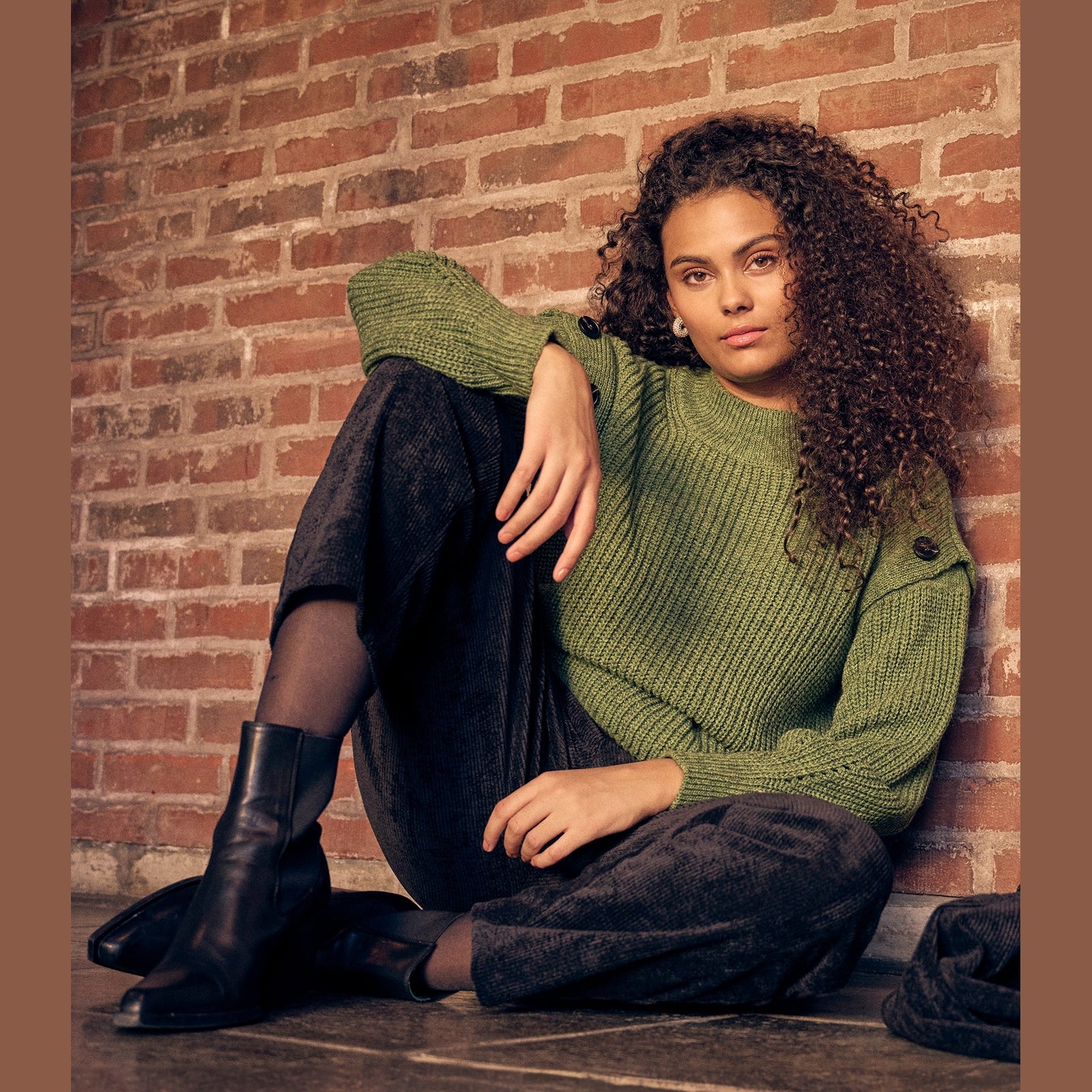 Elton ETHibba Knit Pullover 3850 Artichoke green