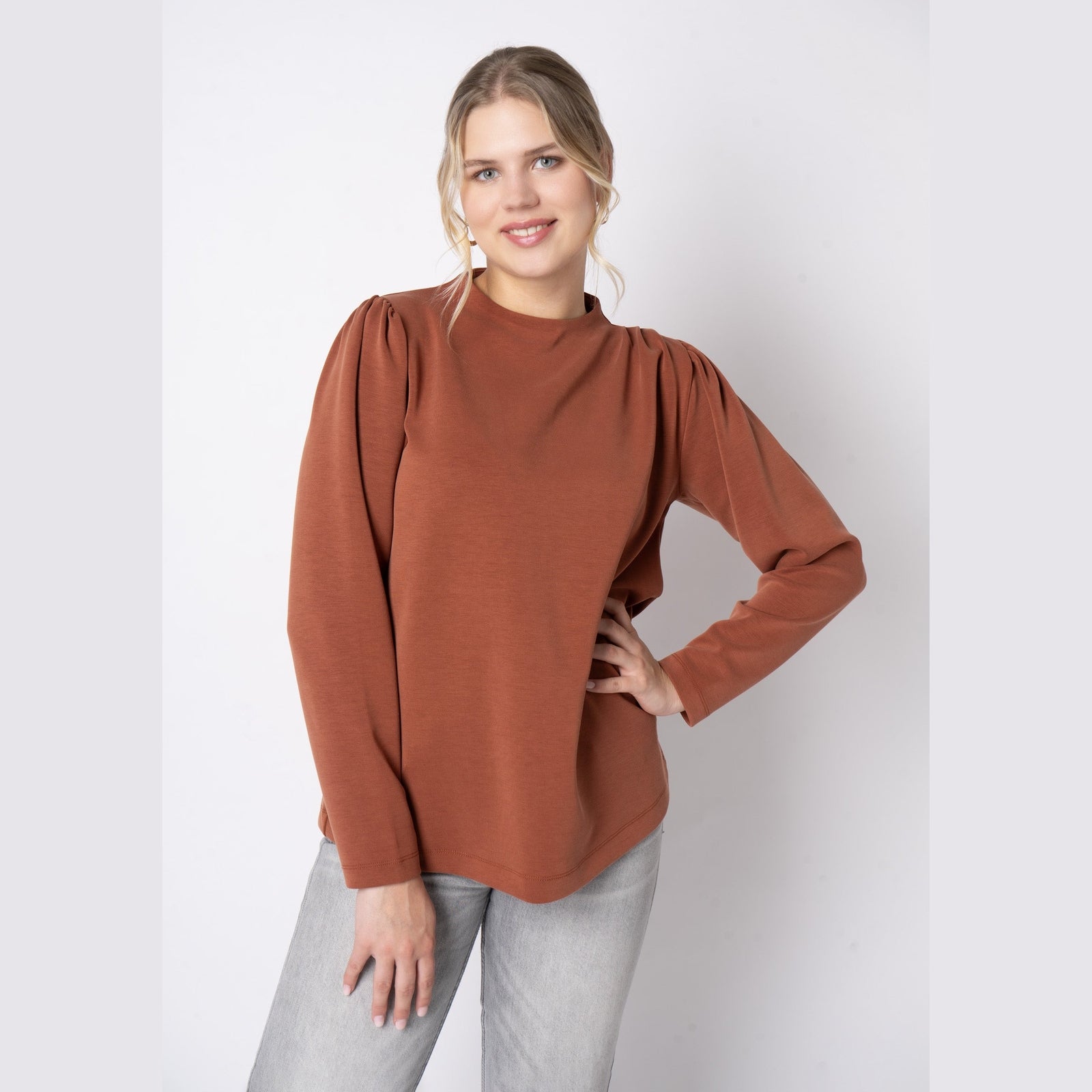 Elton ETMaryako Bluser 1650 Hazelnut Chocolate Brown