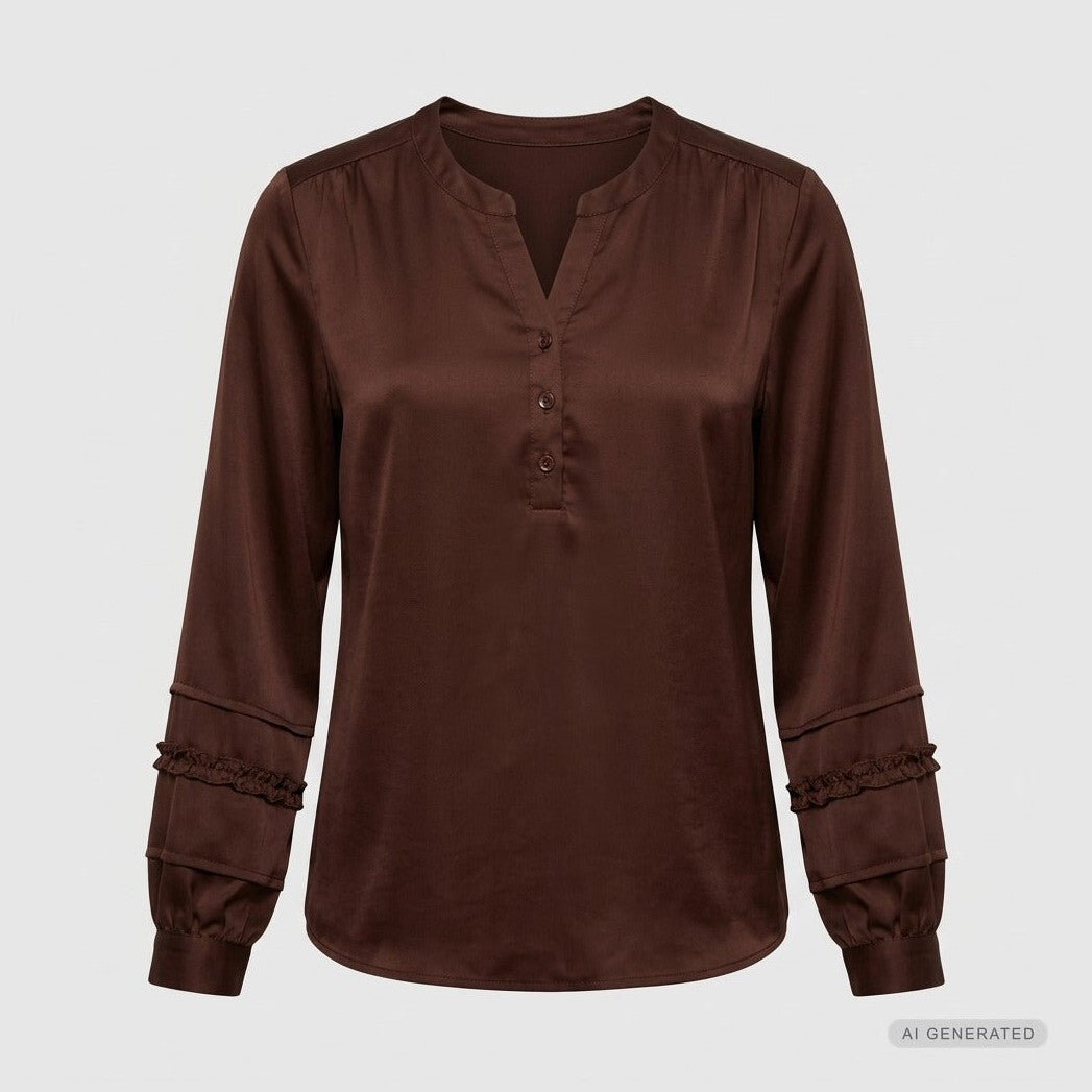 Elton ETMasha Skjortebluser 1451 Moca Brown without print