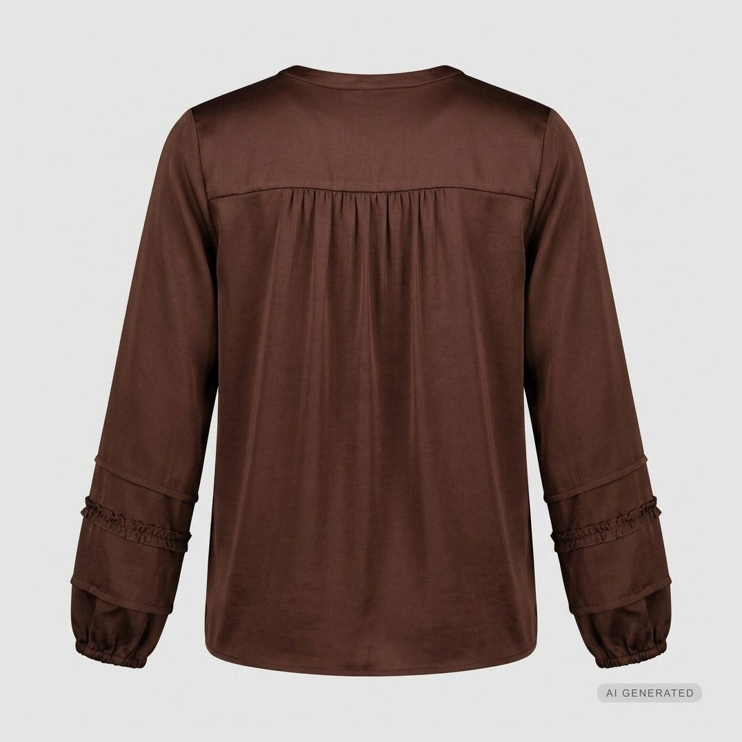 Elton ETMasha Skjortebluser 1451 Moca Brown without print