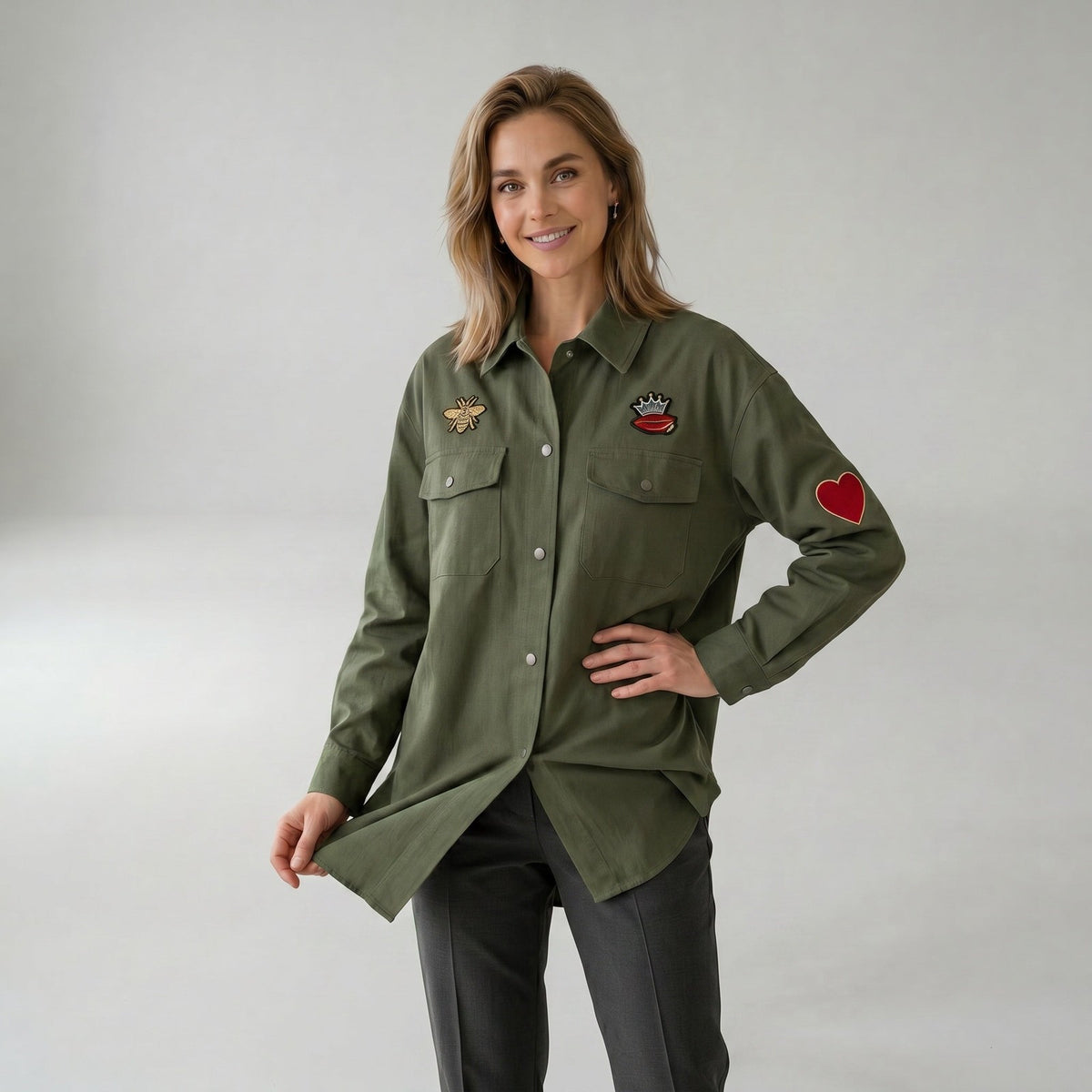 Elton ETNena Skjortebluser 3900 Army Green