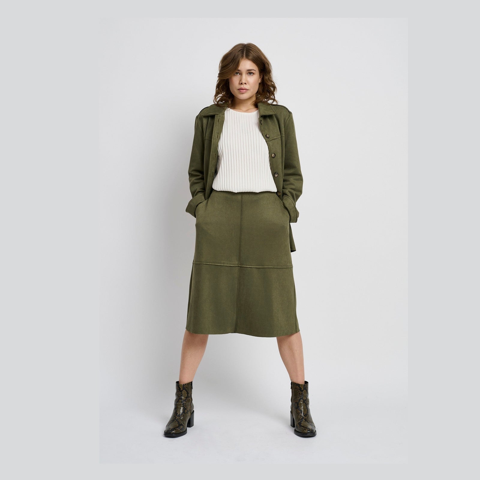 Elton ETRanva Skjortebluser 3502 Dusky Moss Green