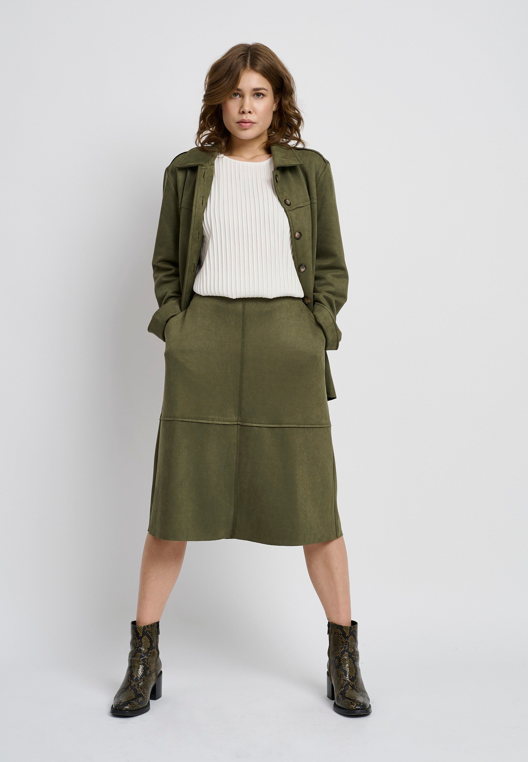 Elton ETRanva Skjortebluser 3502 Dusky Moss Green