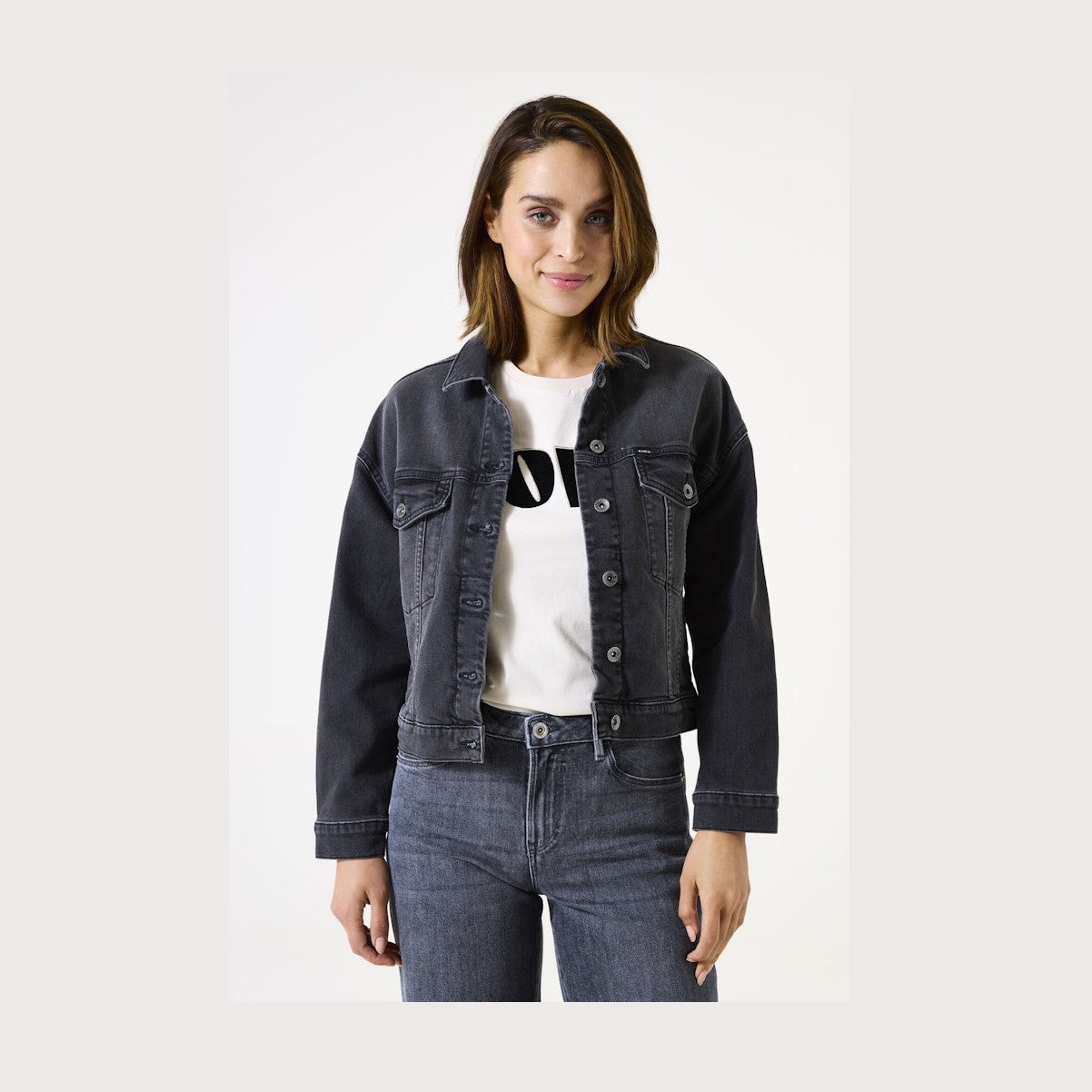 Sort denim jakke