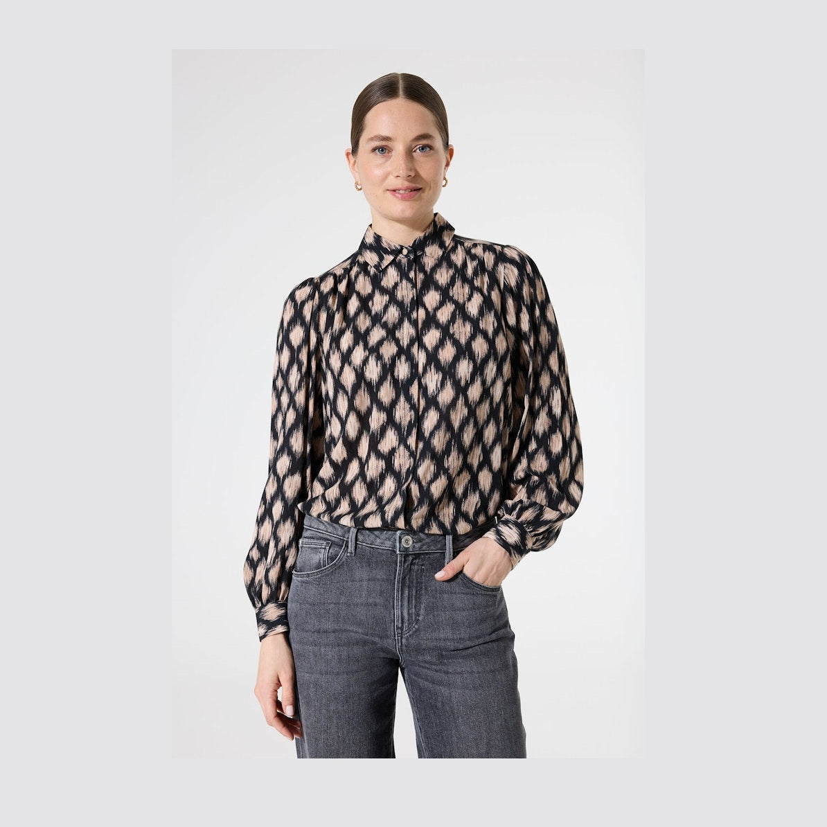 Printet Bluse med lange ærmer