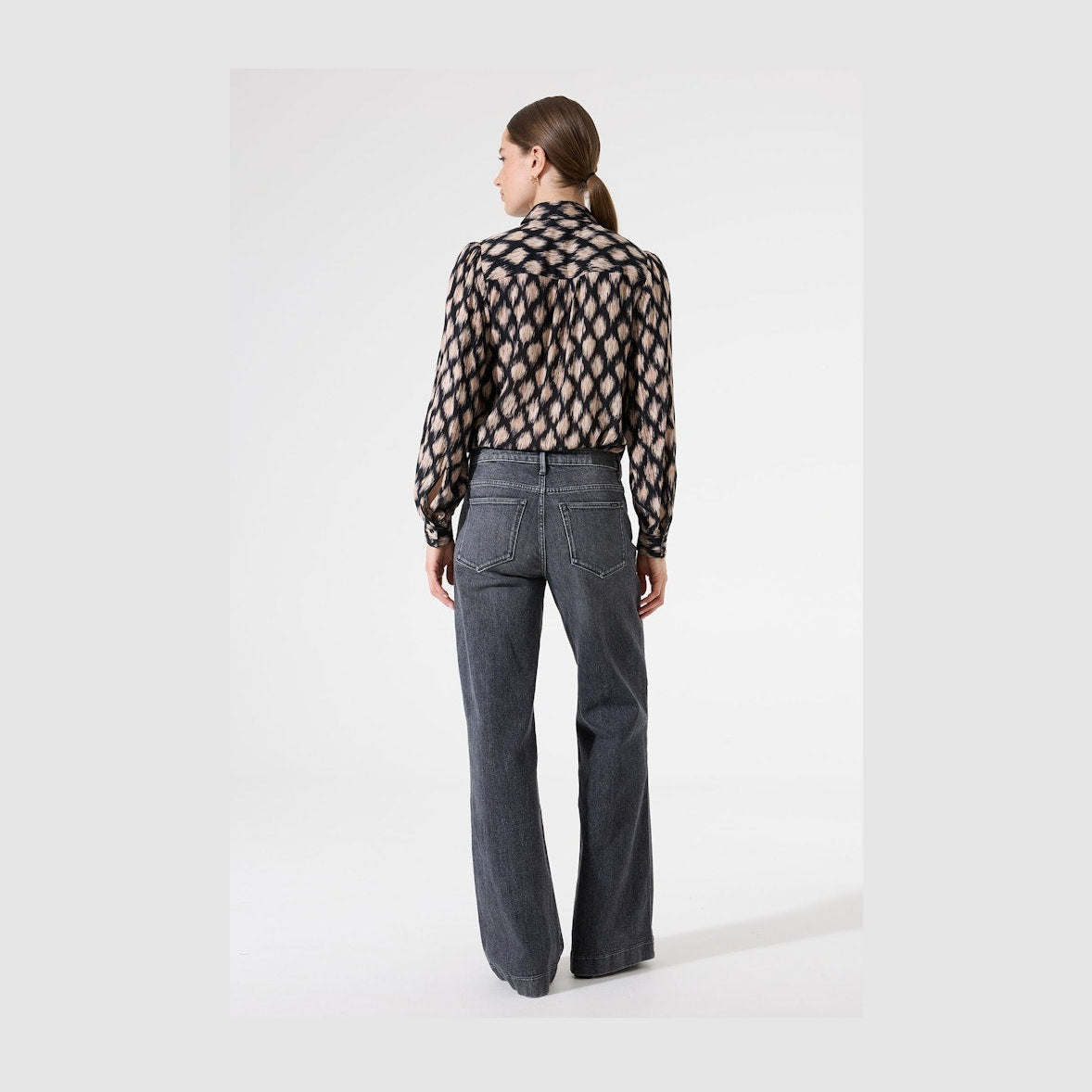 Printet Bluse med lange ærmer