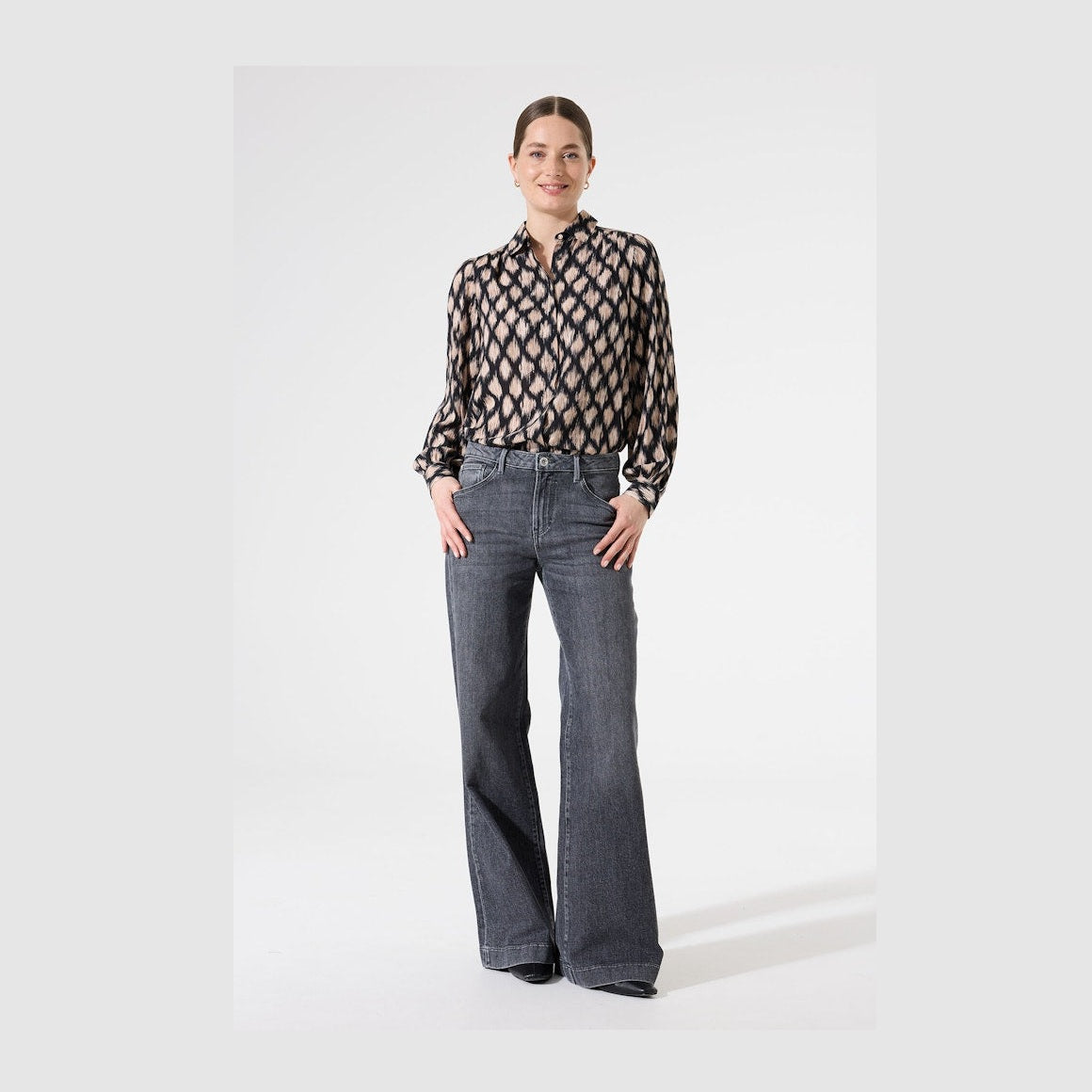 Printet Bluse med lange ærmer