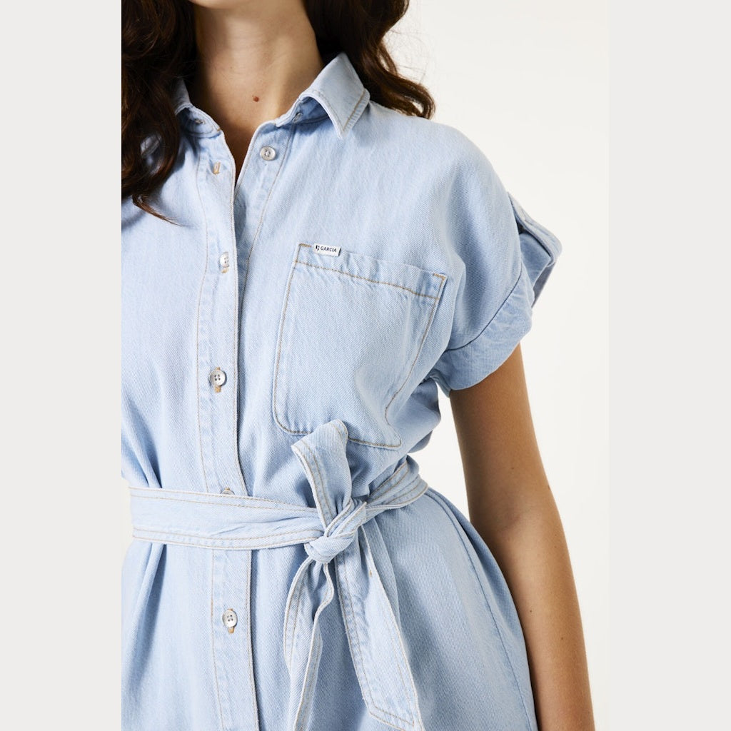 Denim skjortekjole